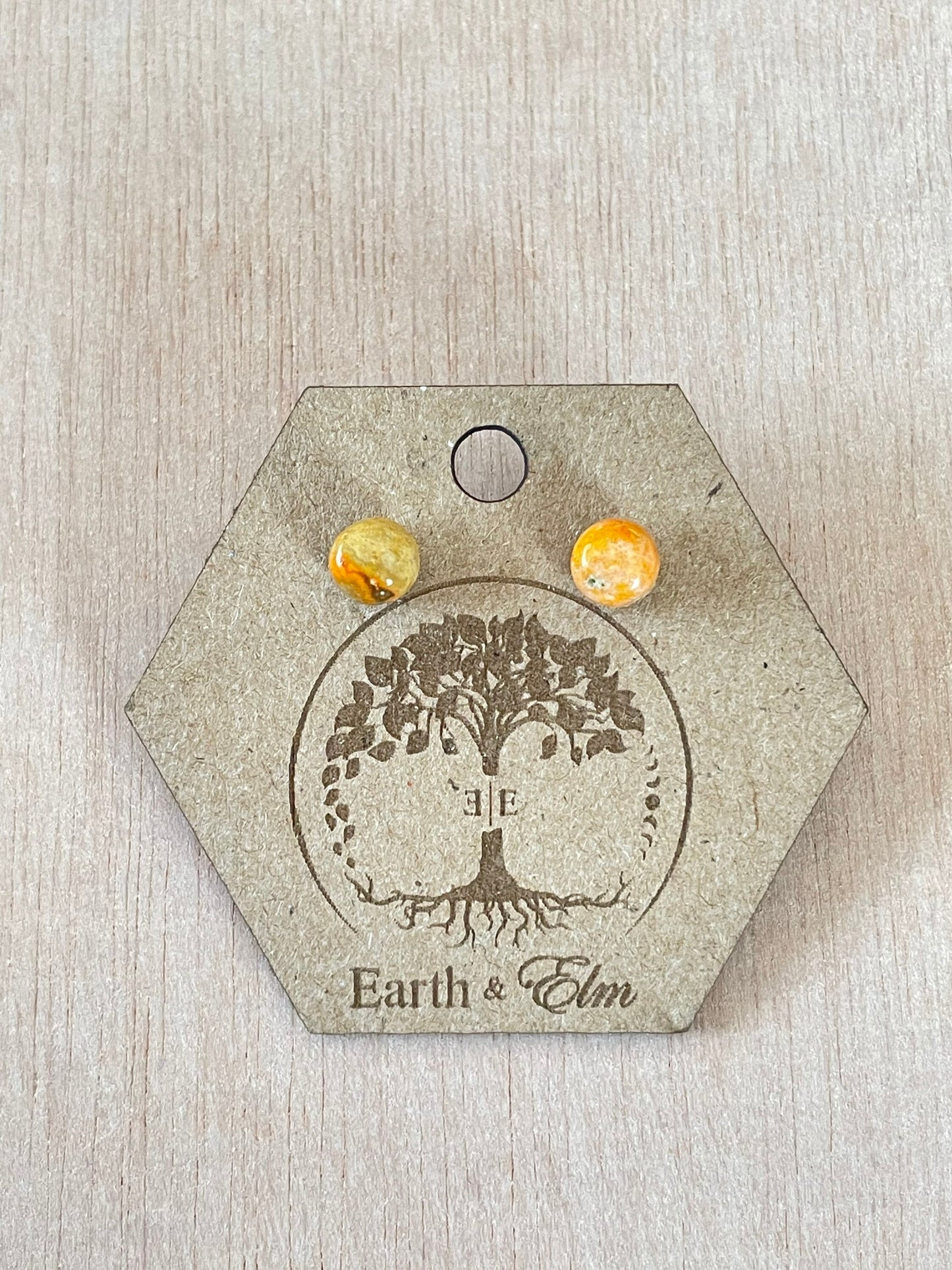 Bumblebee Jasper Studs | Stud Earrings | Gemstone Earrings | 8mm | 10mm