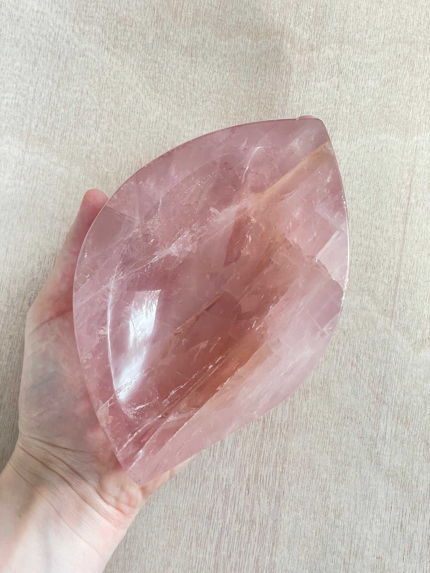 XXL Rose Quartz Bowl | Rose Quartz Carved Gemstone Bowl