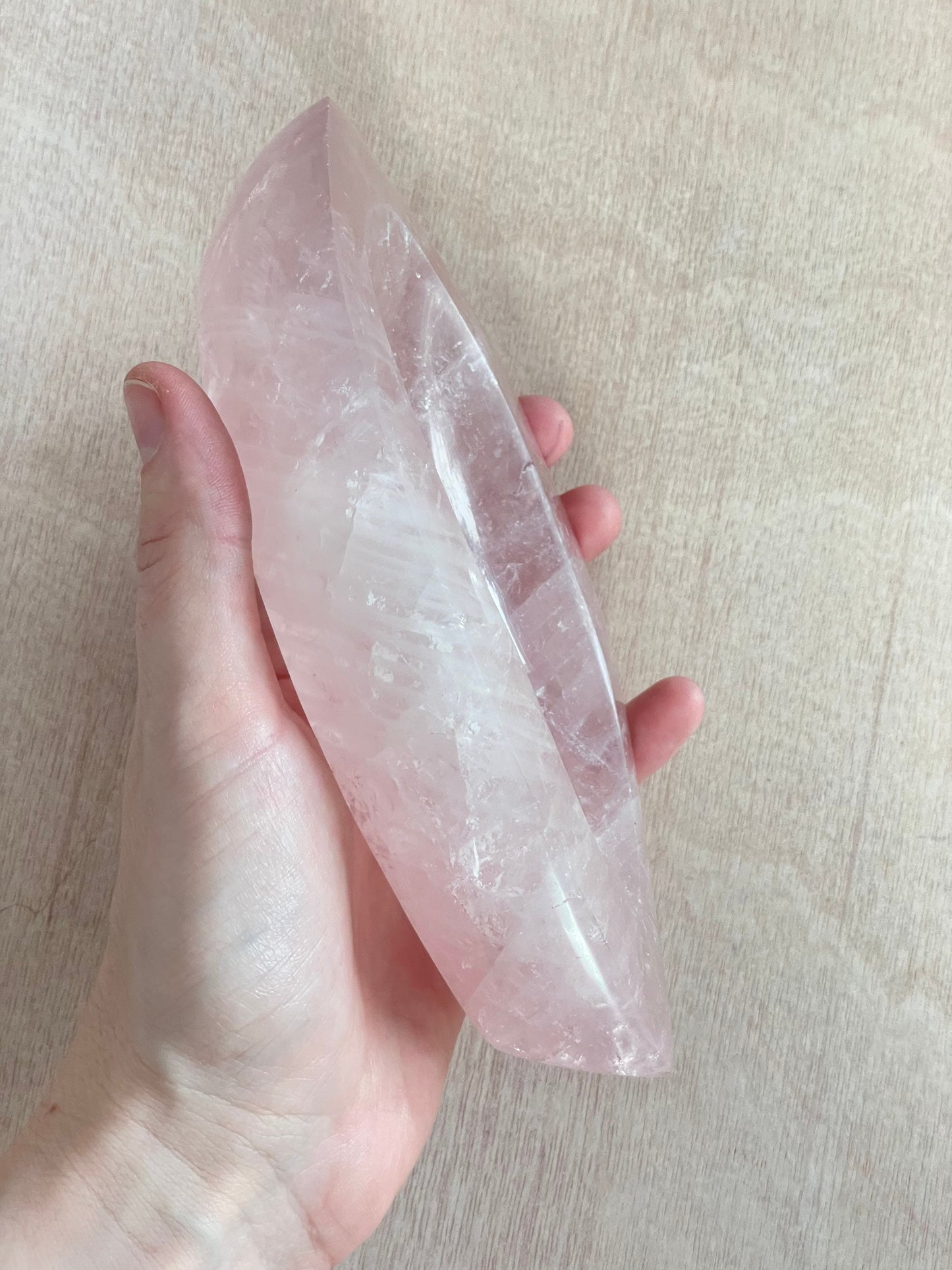 XXL Rose Quartz Bowl | Rose Quartz Carved Gemstone Bowl