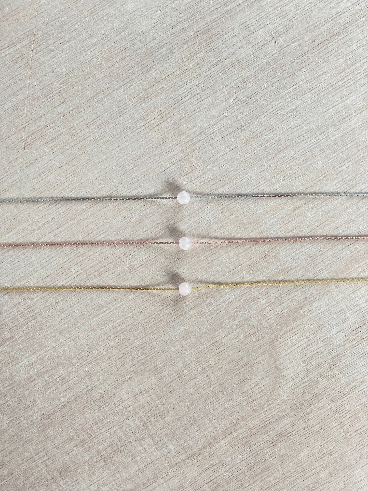 Rose Quartz Necklace | Rose Gold | Gold | Silver | Dainty Necklace | Layering Necklace | Gemstone Necklace | Bead Necklace
