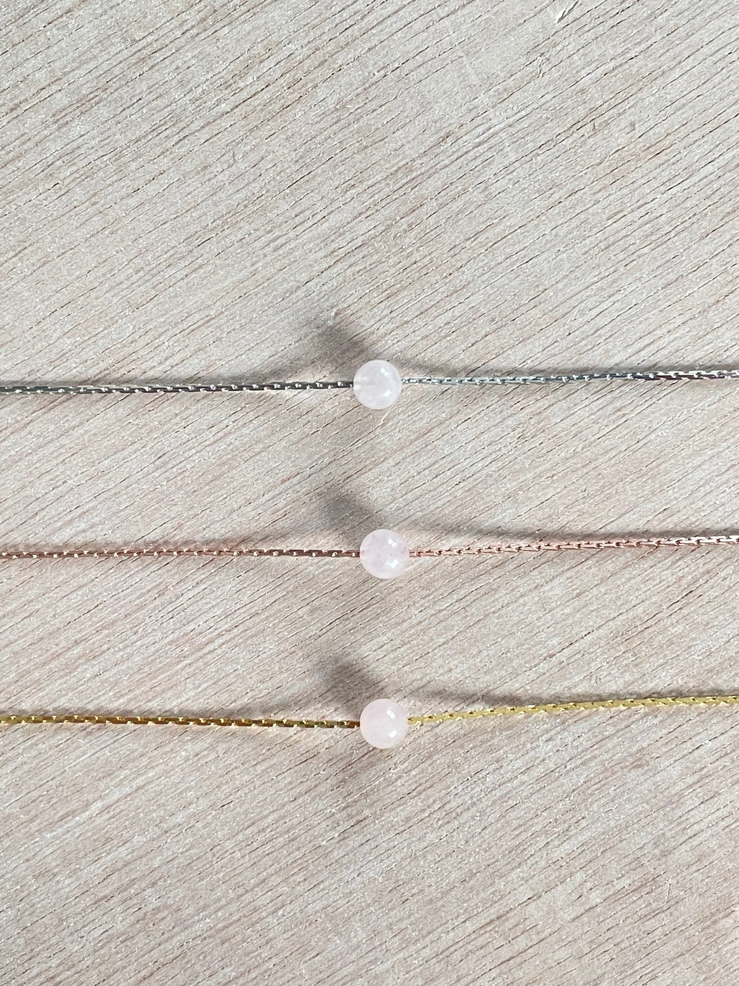 Rose Quartz Necklace | Rose Gold | Gold | Silver | Dainty Necklace | Layering Necklace | Gemstone Necklace | Bead Necklace