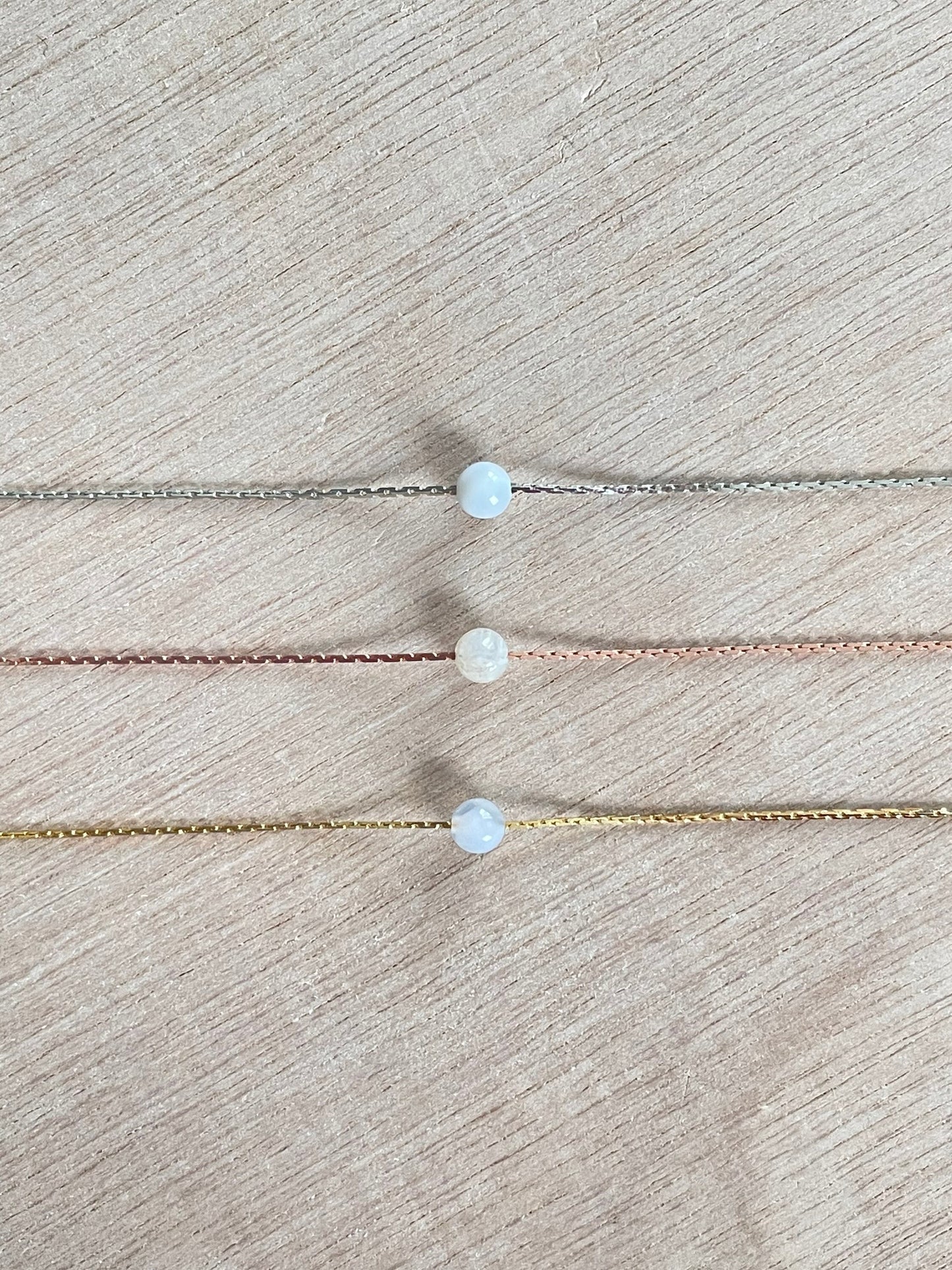 Blue Chalcedony Necklace | Rose Gold | Gold | Silver | Dainty Necklace | Layering Necklace | Gemstone Necklace | Bead Necklace
