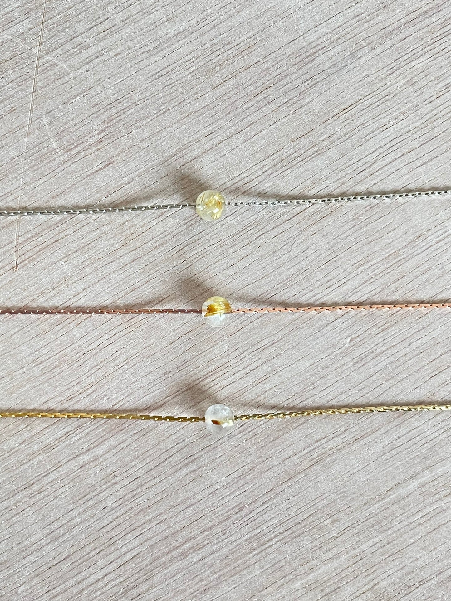 Golden Rutile Quartz Necklace | Rose Gold | Gold | Silver | Dainty Necklace | Layering Necklace | Gemstone Necklace | Bead Necklace