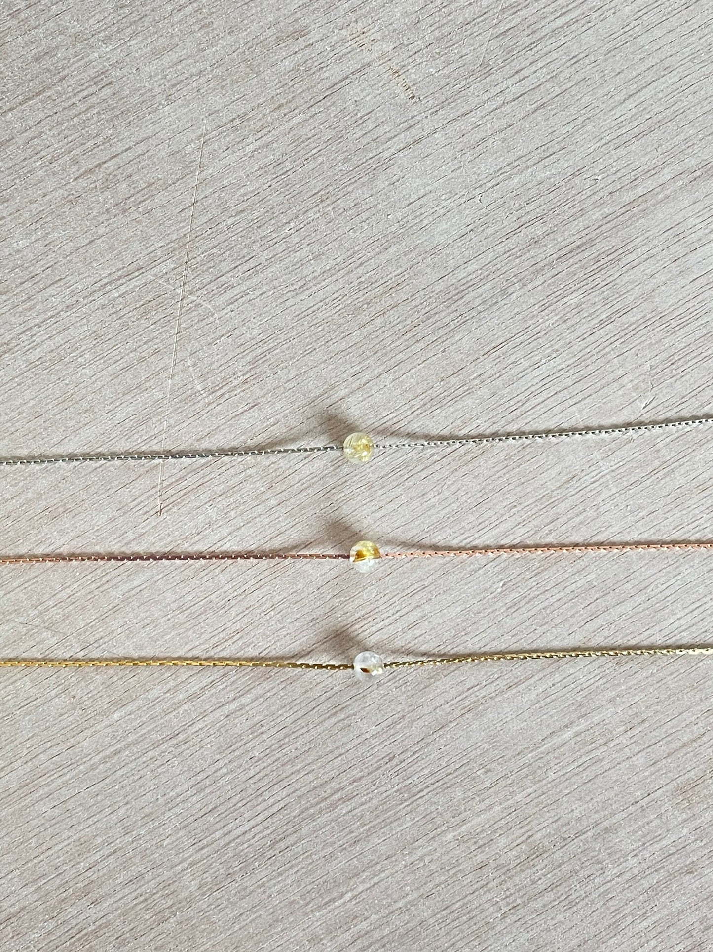 Golden Rutile Quartz Necklace | Rose Gold | Gold | Silver | Dainty Necklace | Layering Necklace | Gemstone Necklace | Bead Necklace