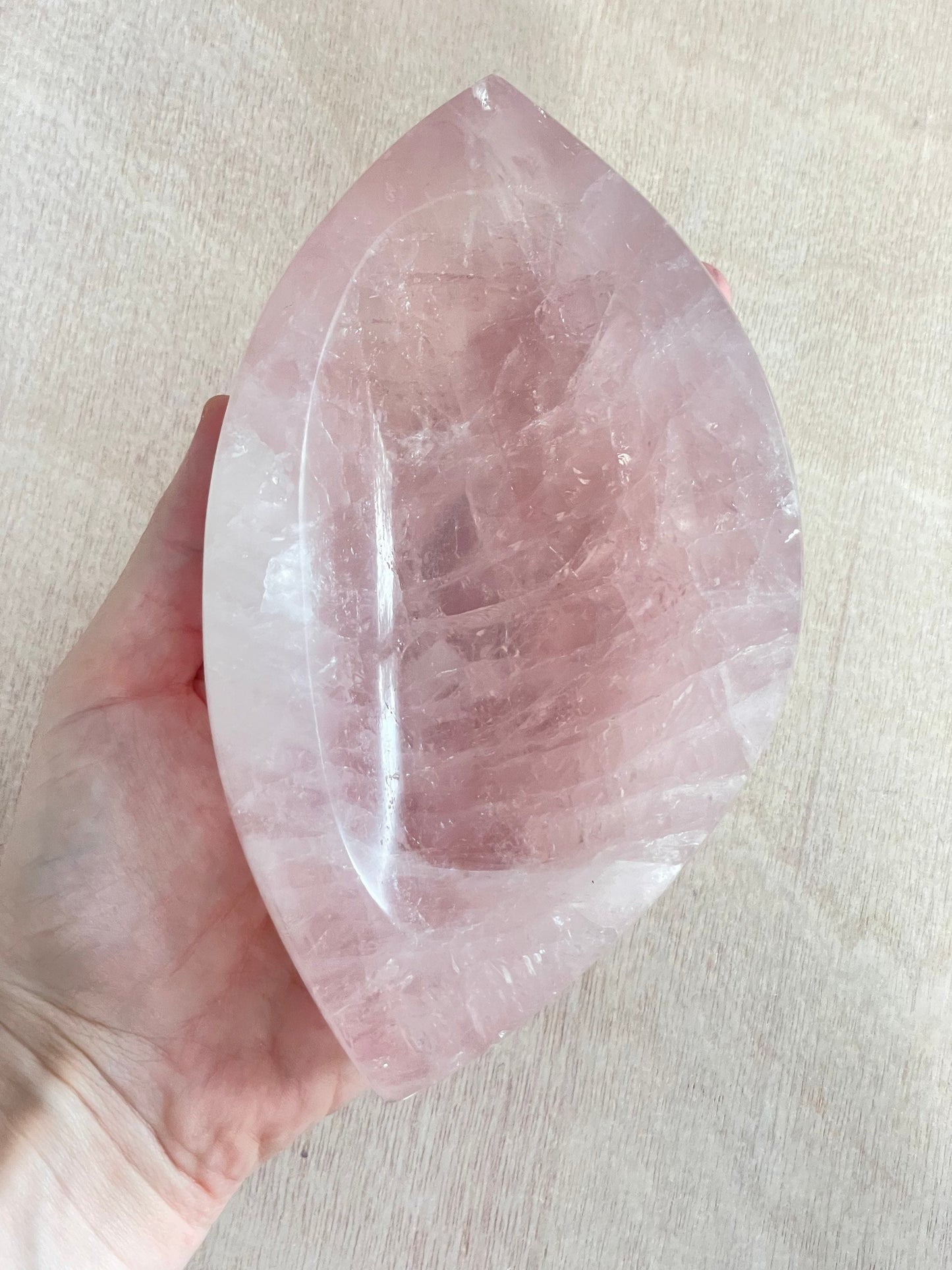 XXL Rose Quartz Bowl | Rose Quartz Carved Gemstone Bowl