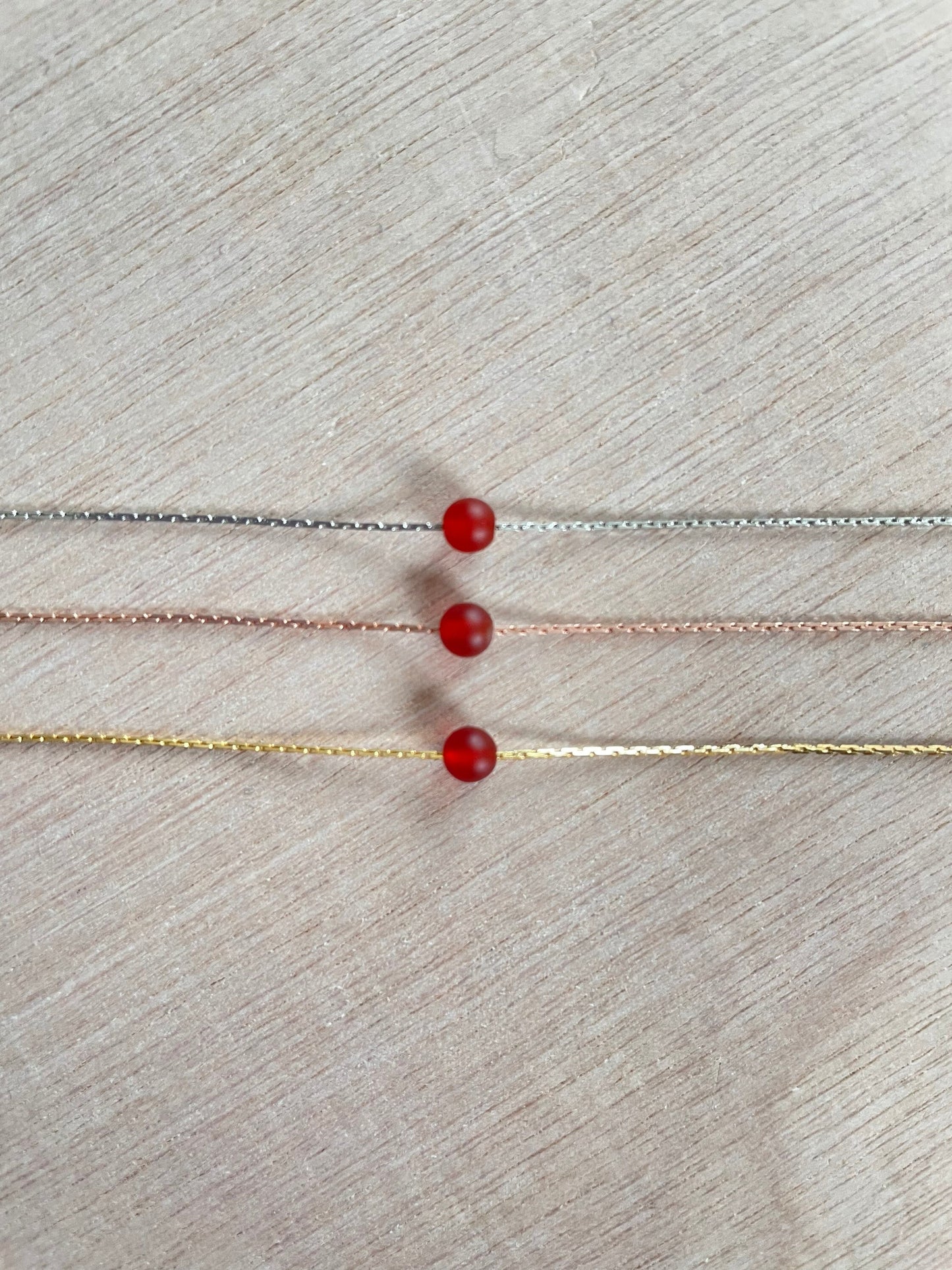 Matte Carnelian Necklace | Rose Gold | Gold | Silver | Dainty Necklace | Layering Necklace | Gemstone Necklace | Bead Necklace