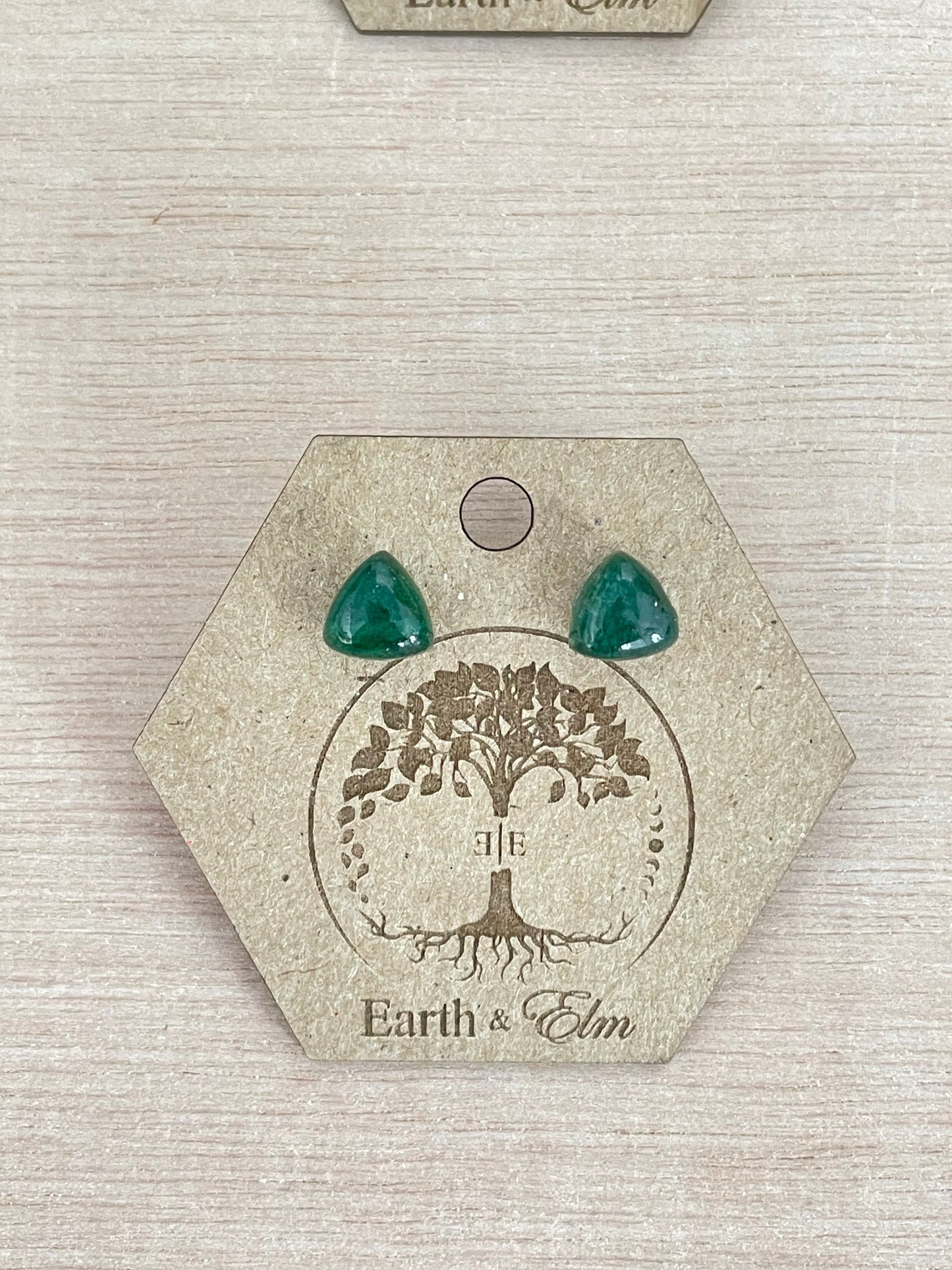 Green Aventurine Trillion Studs | Triangle Shape | Gemstone Studs | Stud Earrings