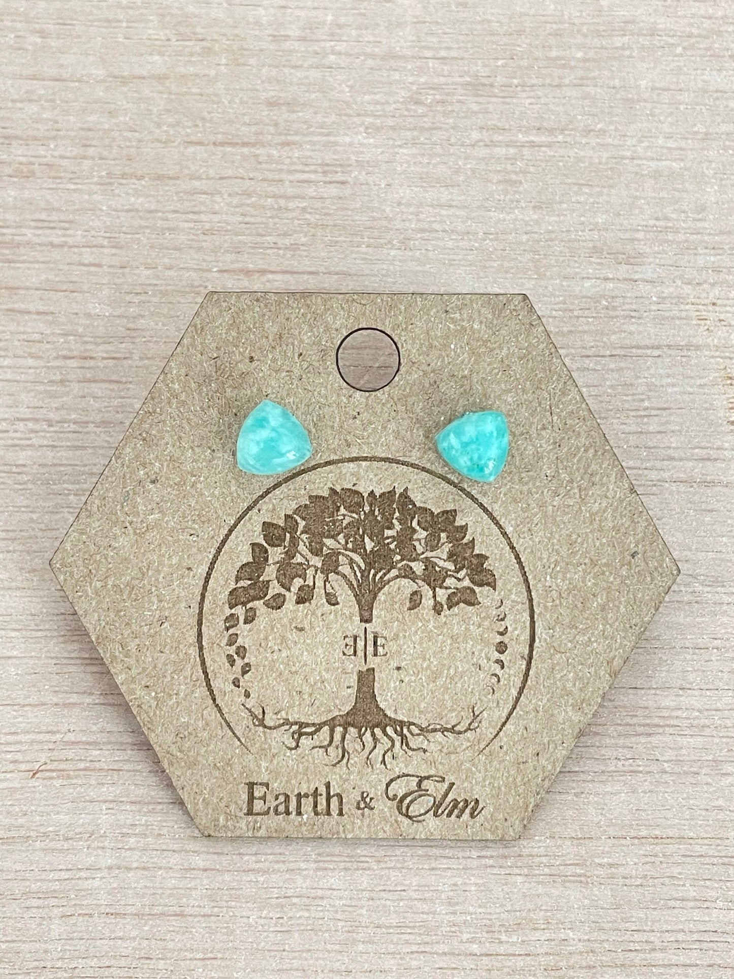 Amazonite Trillion Studs | Triangle Shape | Gemstone Studs | Stud Earrings