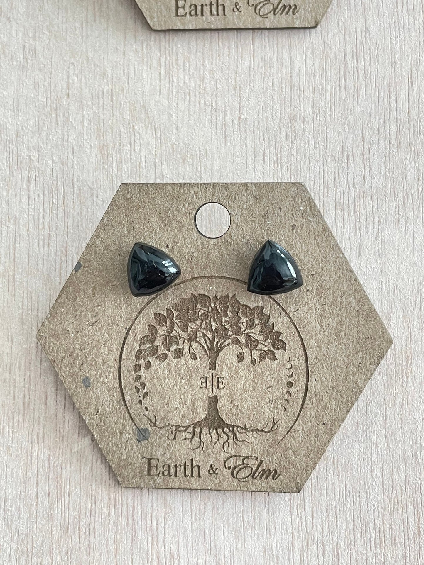 Black Onyx Trillion Studs | Triangle Shape | Gemstone Studs | Stud Earrings |