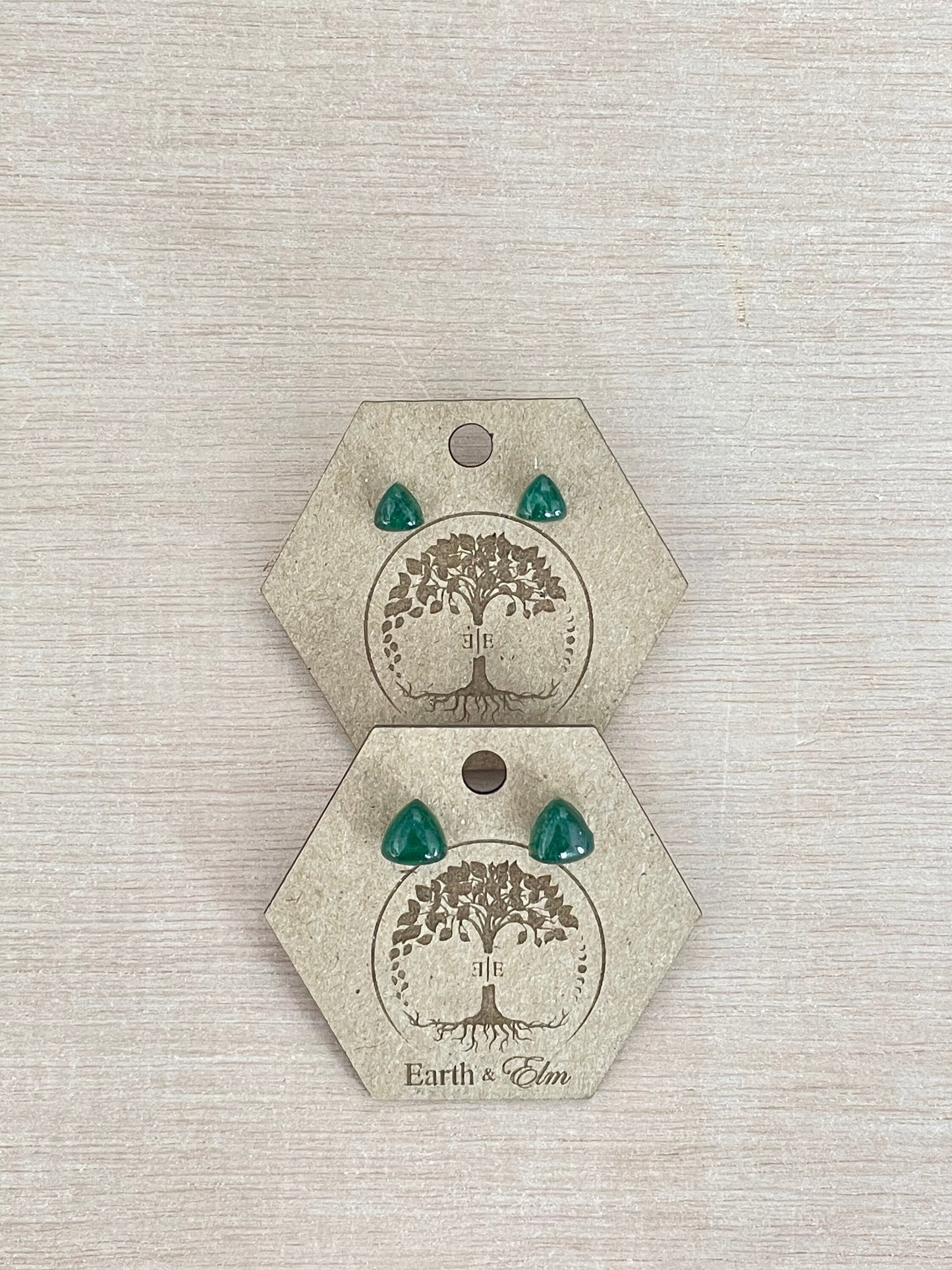 Green Aventurine Trillion Studs | Triangle Shape | Gemstone Studs | Stud Earrings