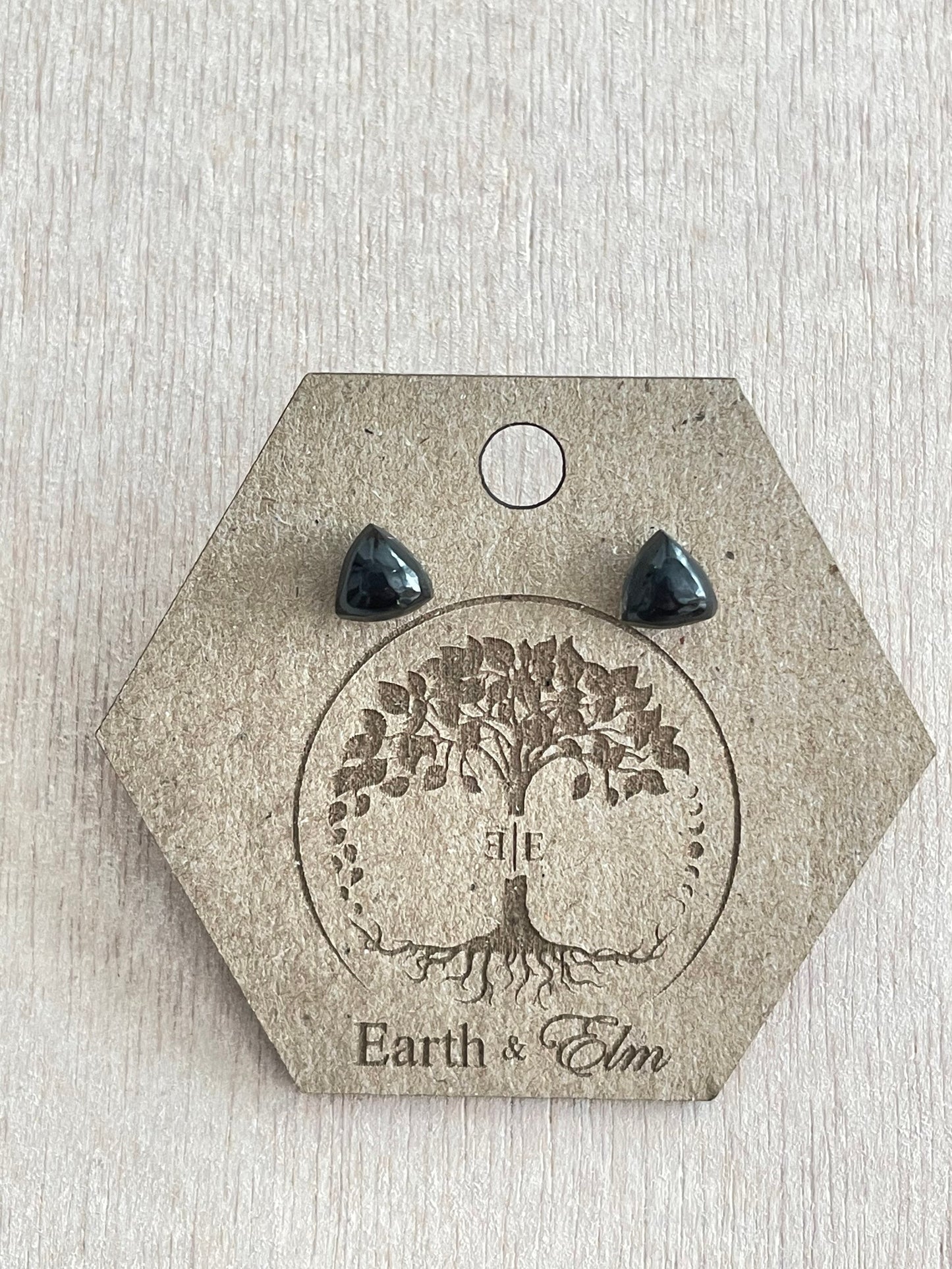 Black Onyx Trillion Studs | Triangle Shape | Gemstone Studs | Stud Earrings |