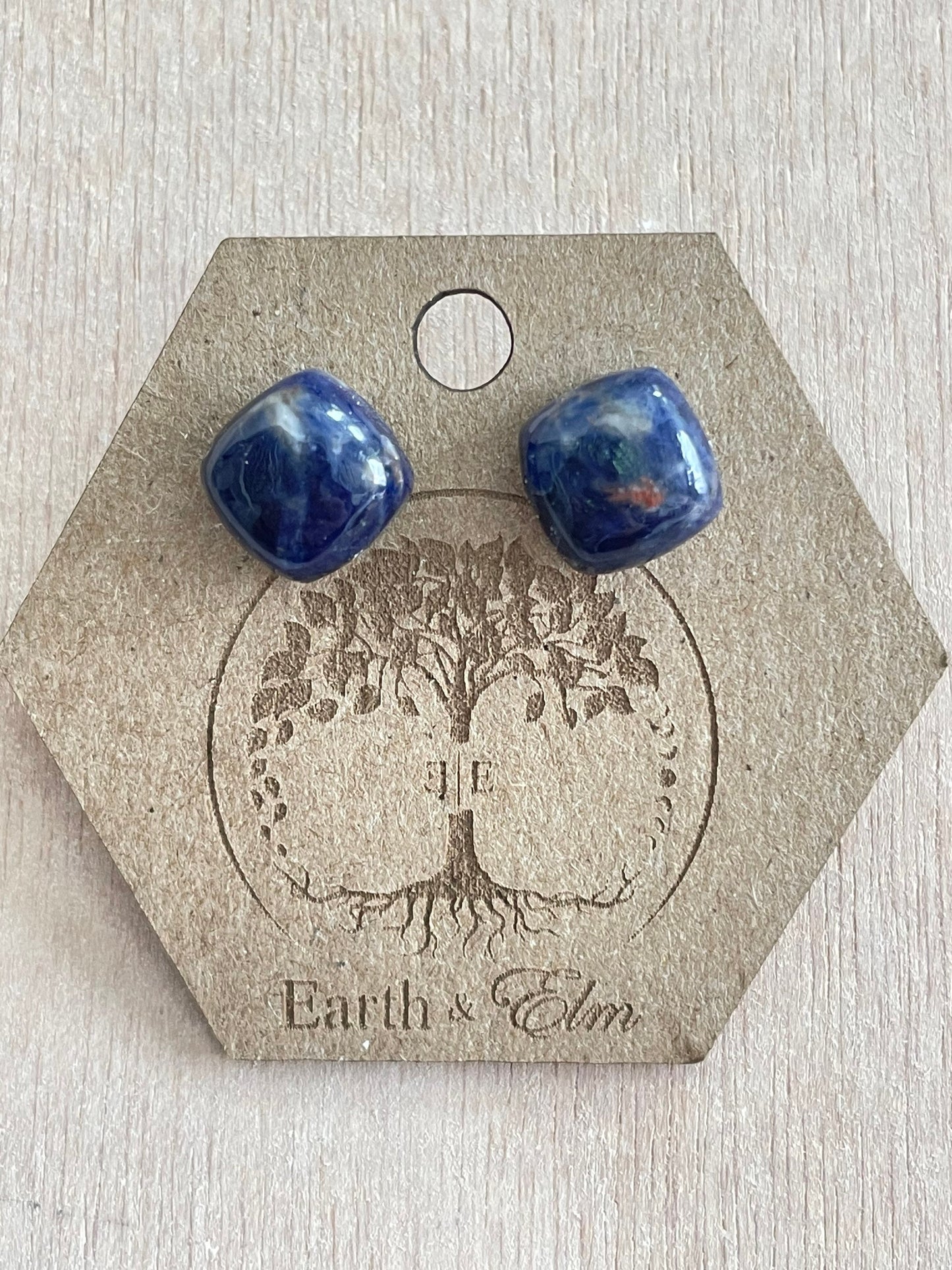 Sodalite Cushion Studs | Stud Earrings | Gemstone Earrings | 8mm | 10mm