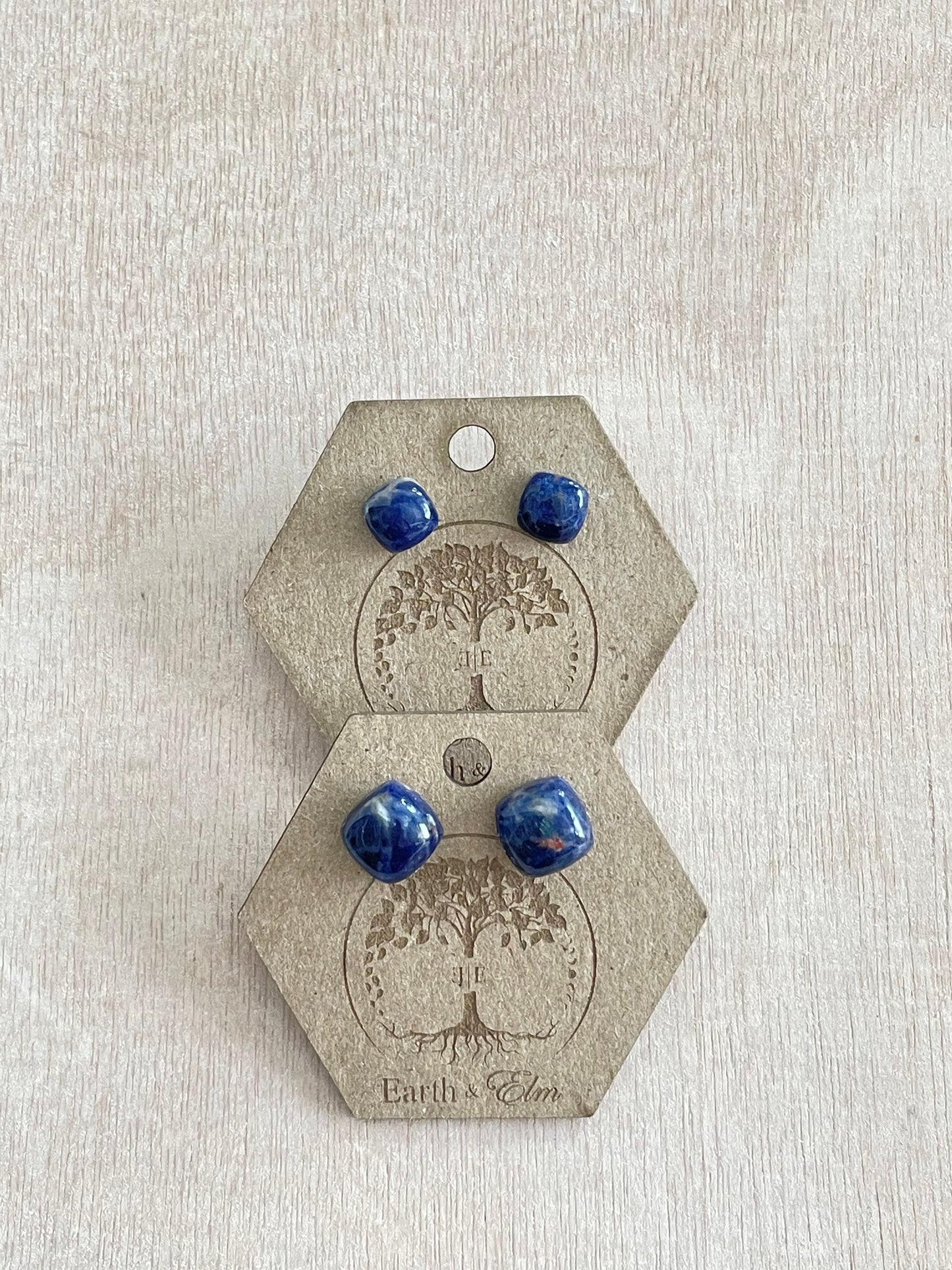 Sodalite Cushion Studs | Stud Earrings | Gemstone Earrings | 8mm | 10mm
