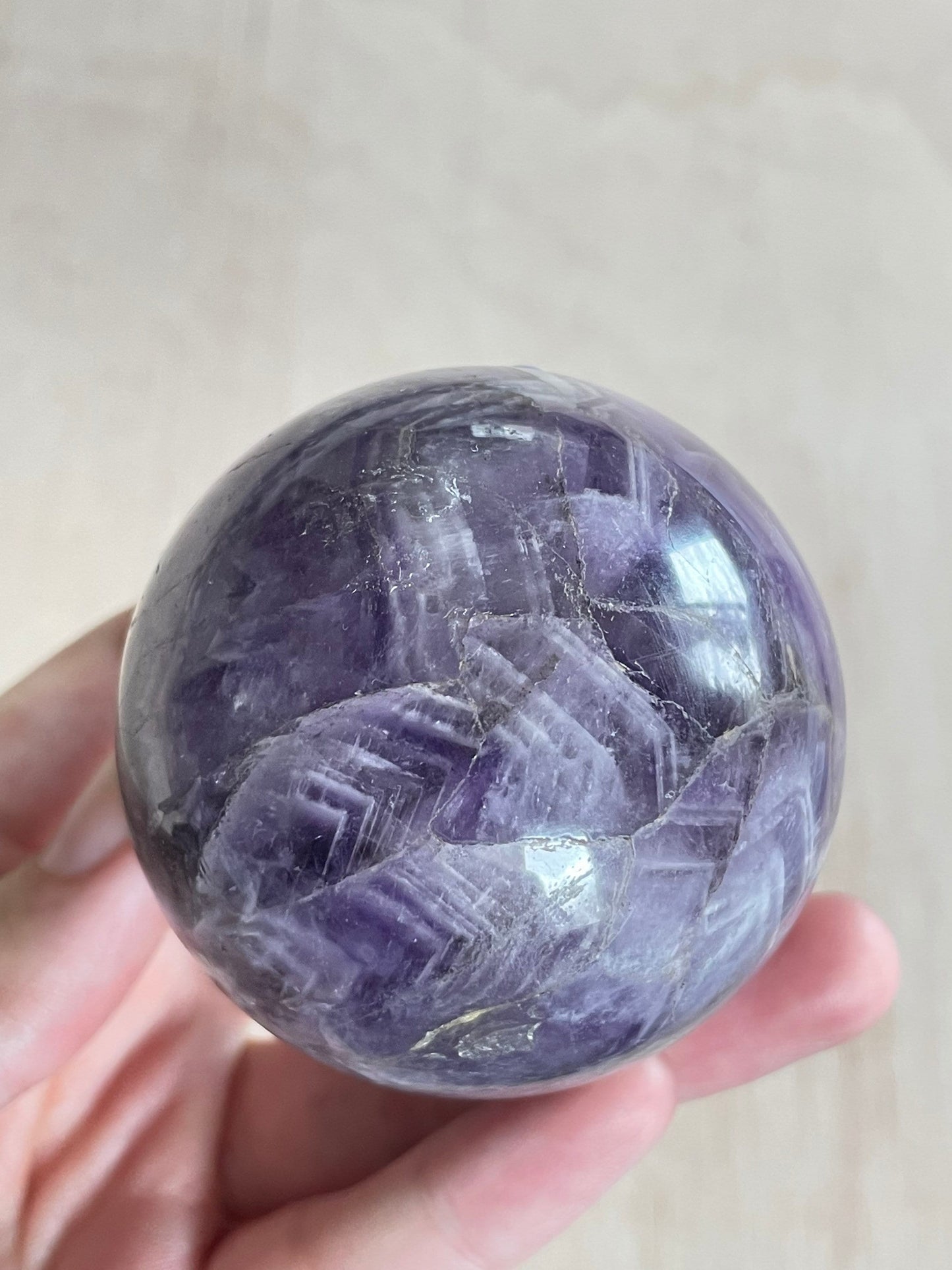 Chevron Amethyst Sphere | Chevron Amethyst Polished Crystal | Palm Stone | Crystal Ball