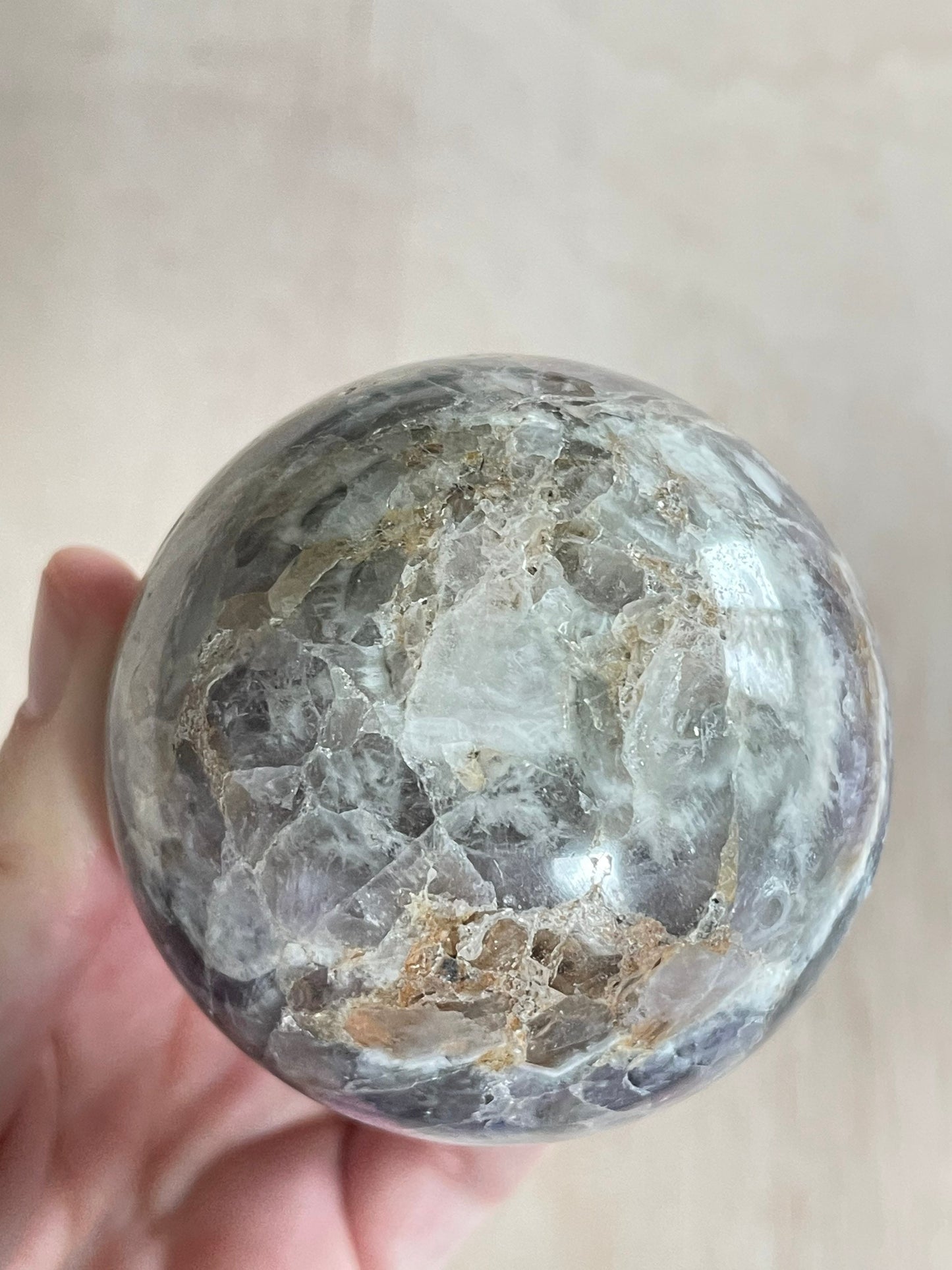 Chevron Amethyst Sphere | Chevron Amethyst Polished Crystal | Palm Stone | Crystal Ball