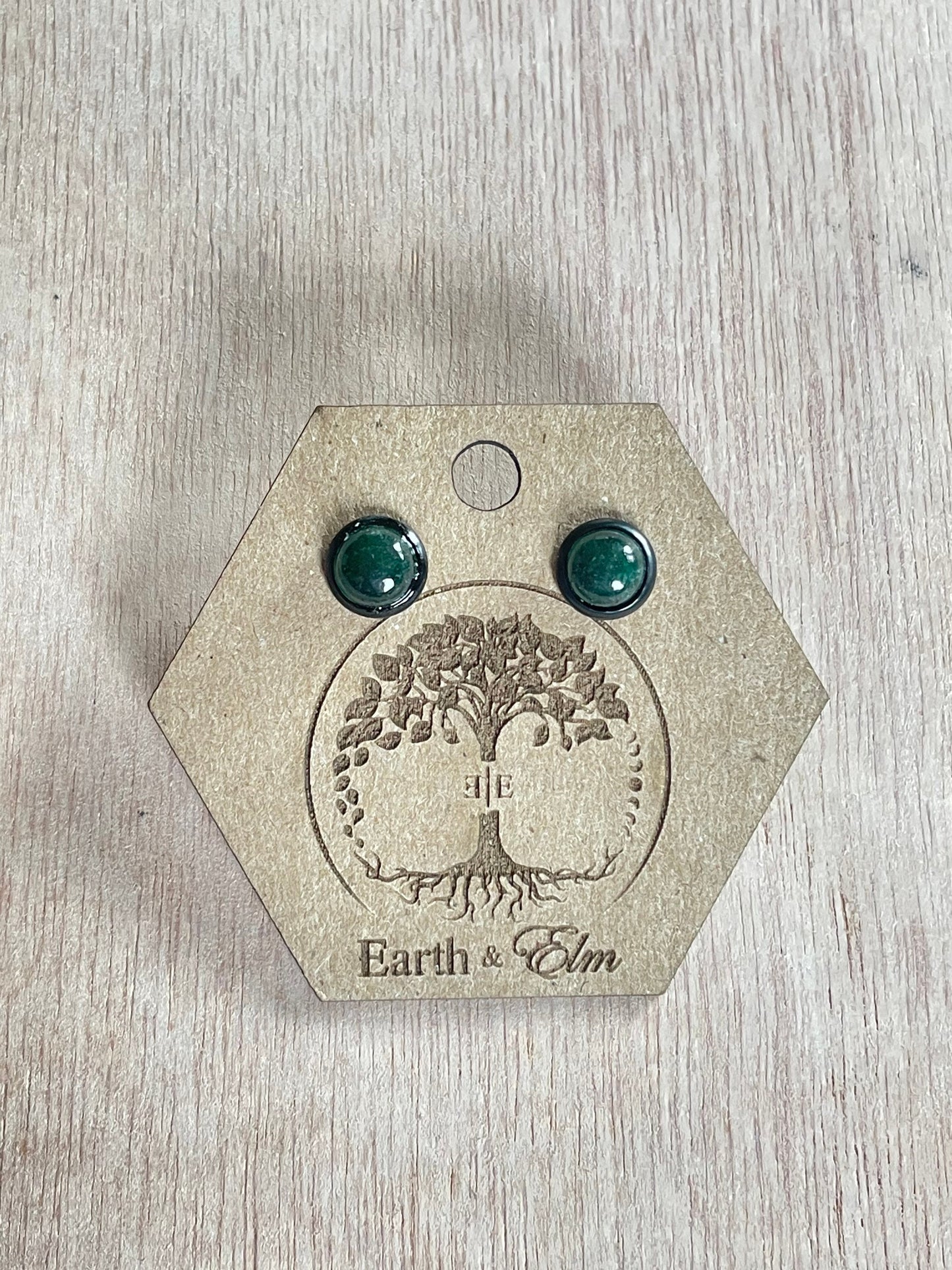 6mm Green Aventurine Stud Earrings | Gold | Rose Gold | Silver | Surgical Steel | Black | 6mm