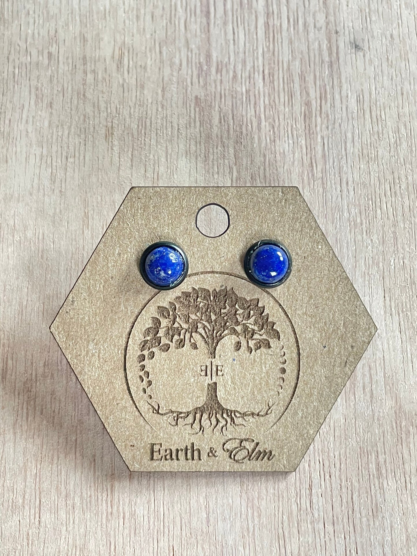 Lapis Lazuli Stud Earrings | Gold | Rose Gold | Silver | Surgical Steel | Black | 6mm 8mm 10mm