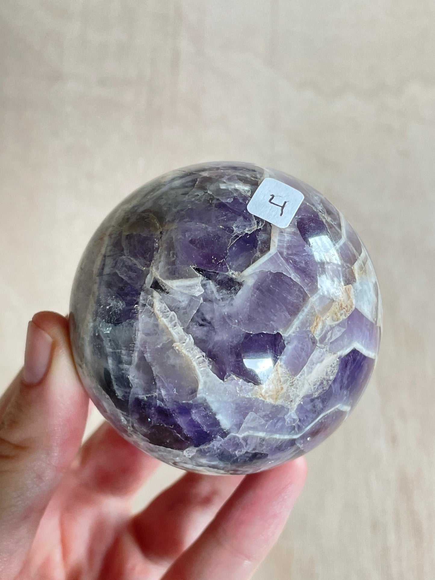 Chevron Amethyst Sphere | Chevron Amethyst Polished Crystal | Palm Stone | Crystal Ball