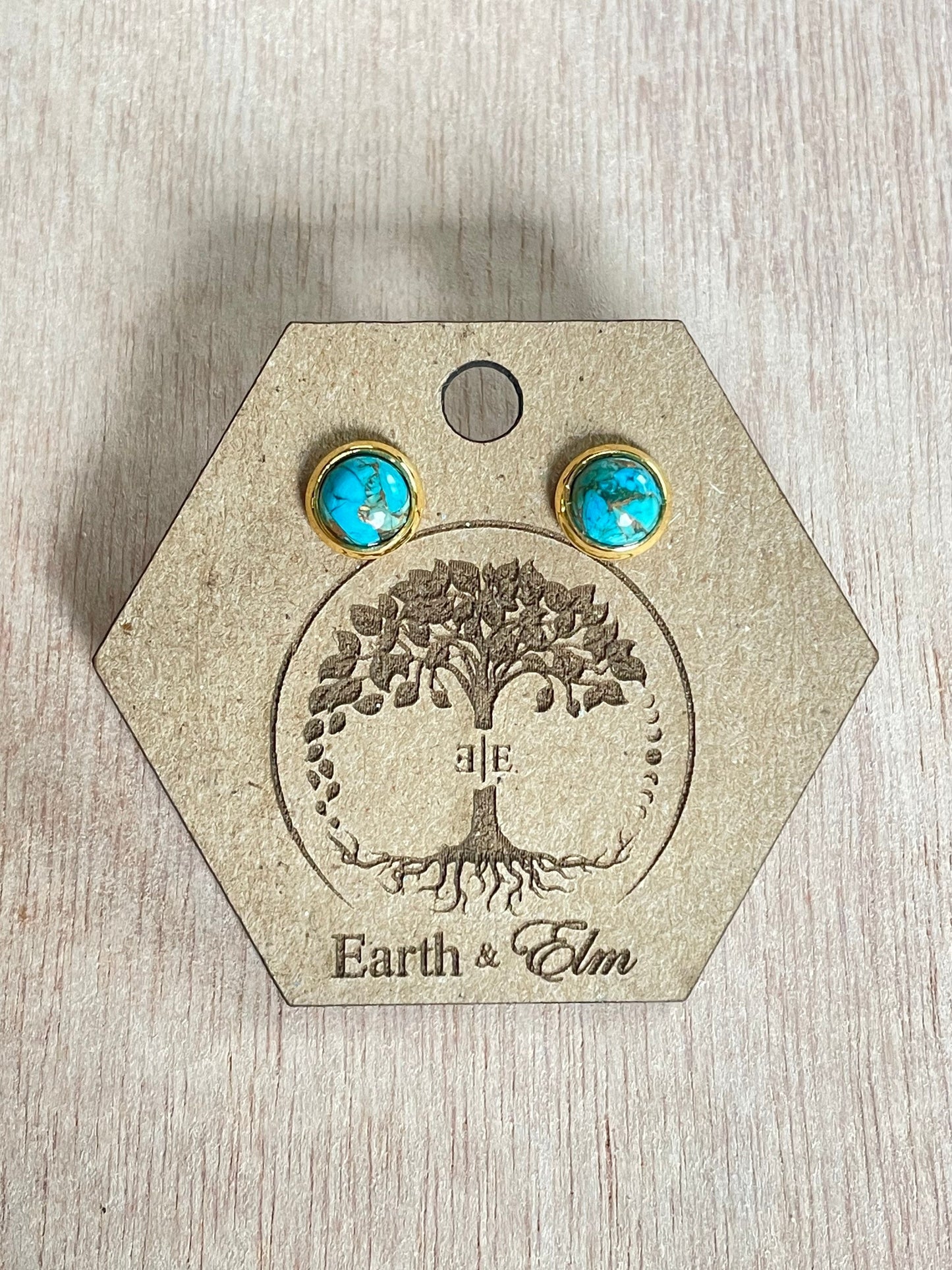 6mm Turquoise Stud Earrings | Gold | Rose Gold | Silver | Surgical Steel | Black | 6mm