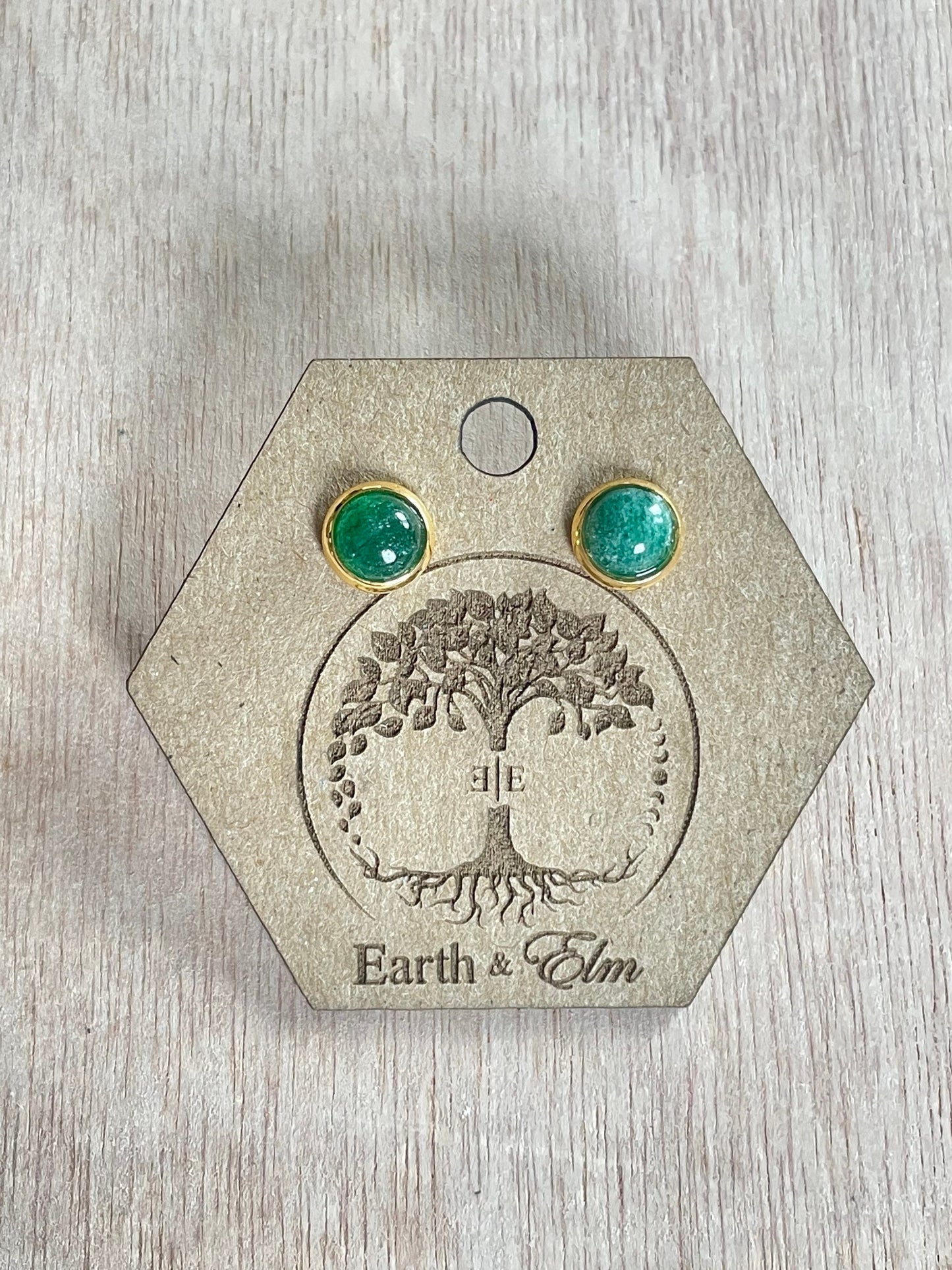 6mm Green Aventurine Stud Earrings | Gold | Rose Gold | Silver | Surgical Steel | Black | 6mm