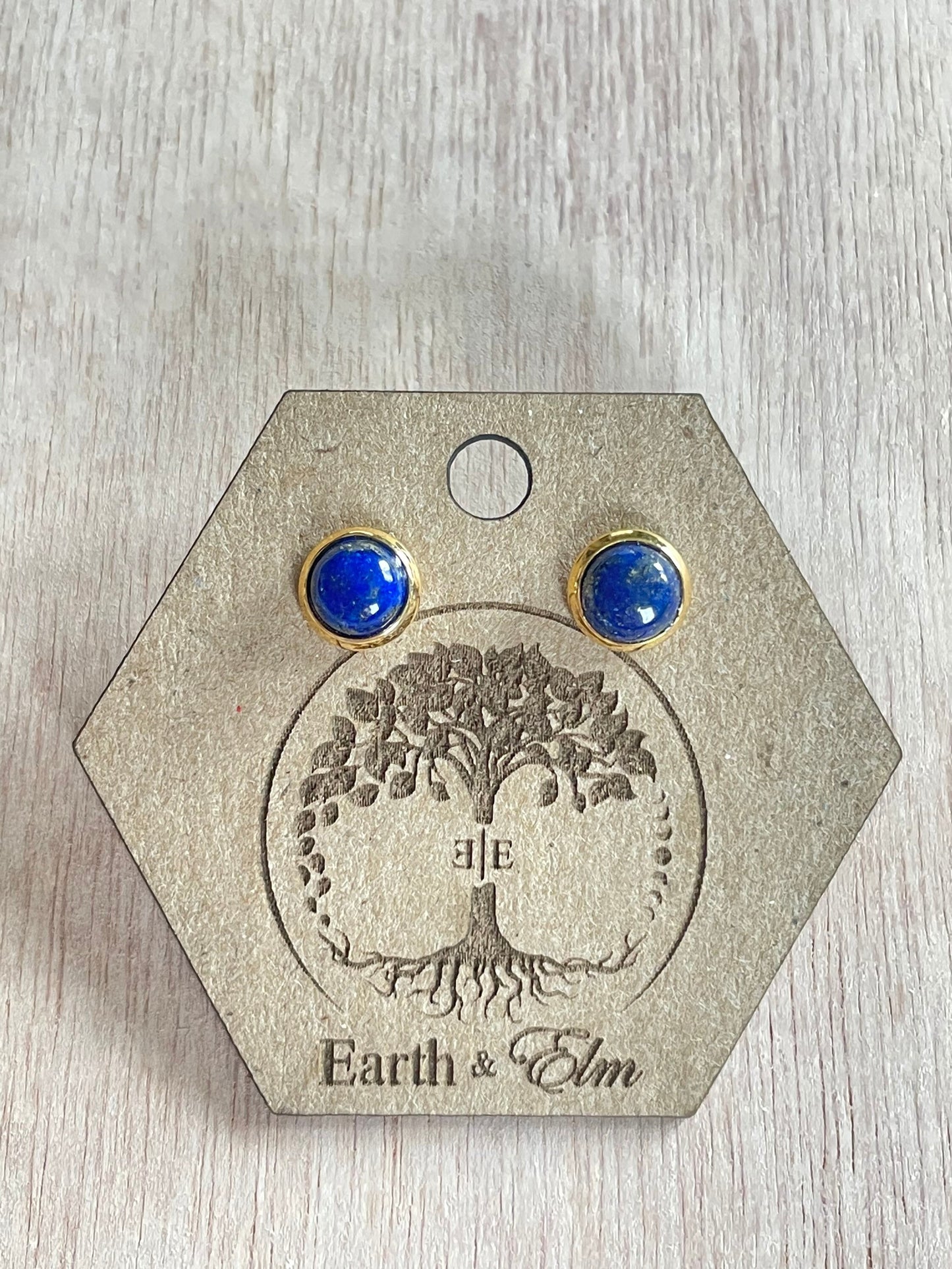 Lapis Lazuli Stud Earrings | Gold | Rose Gold | Silver | Surgical Steel | Black | 6mm 8mm 10mm