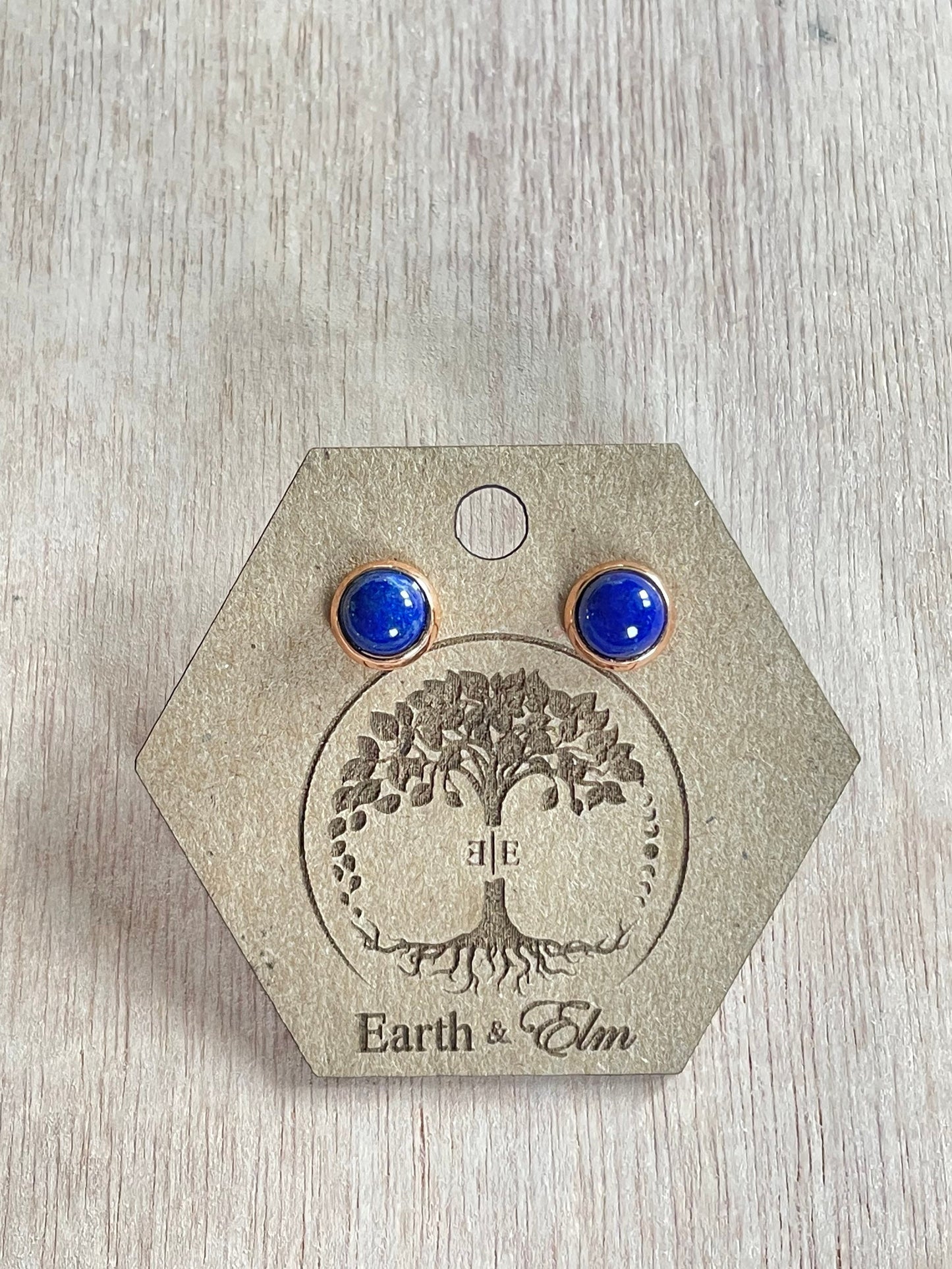 Lapis Lazuli Stud Earrings | Gold | Rose Gold | Silver | Surgical Steel | Black | 6mm 8mm 10mm