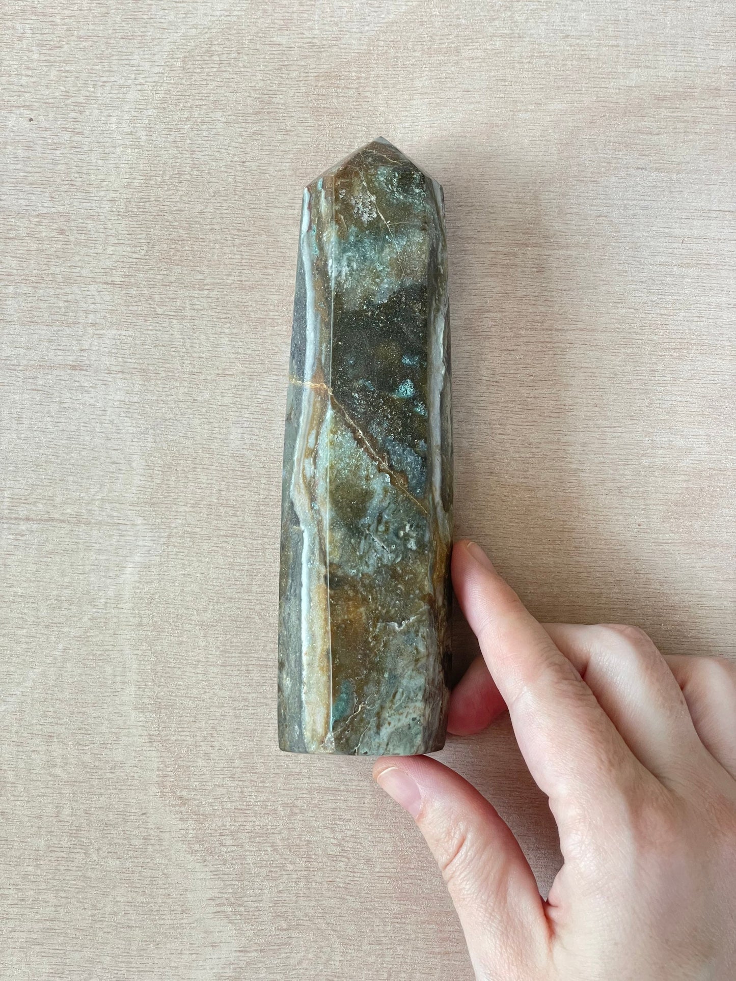 Ocean Jasper Tower | OJ Point | Carved Polished Generator | AAA Ocean Jasper | Large Tower