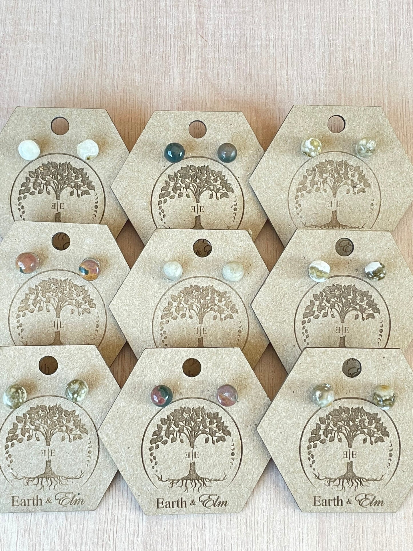 Ocean Jasper Round Studs | Stud Earrings | Gemstone Earrings | Round Studs | Authentic Gemstones | 6mm 8mm 10mm 12mm