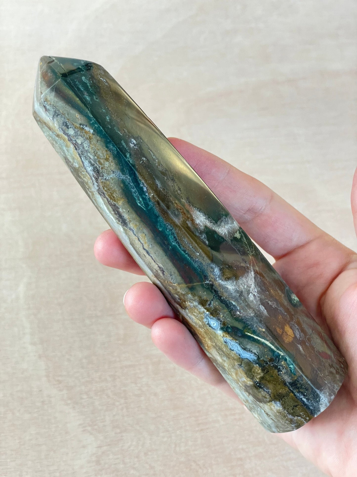 Ocean Jasper Tower | OJ Point | Carved Polished Generator | AAA Ocean Jasper | Large Tower