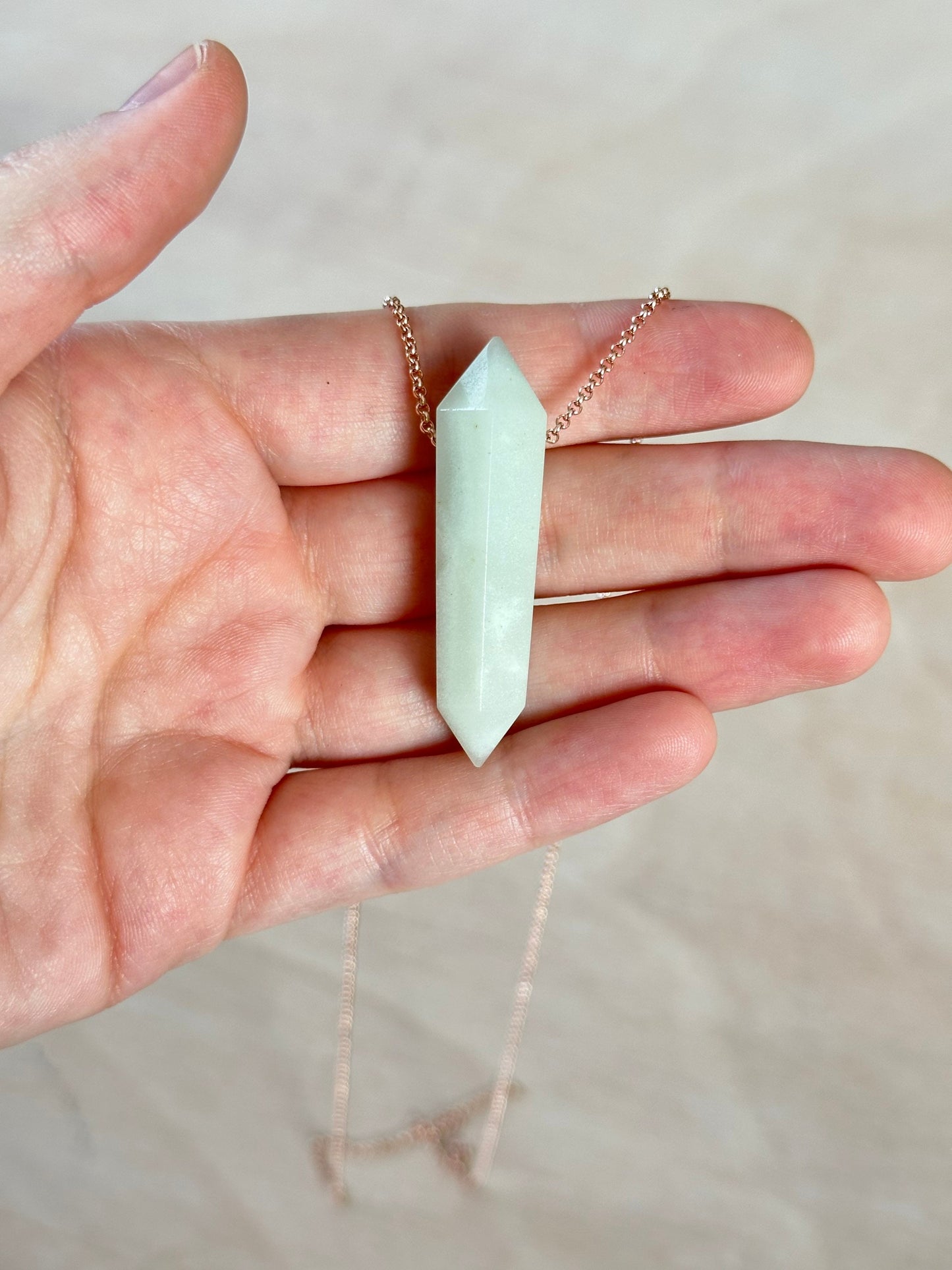 Amazonite Point Necklace | Crystal Gemstone Tower Pendant | Double Terminated Crystal | Amazonite Jewelry