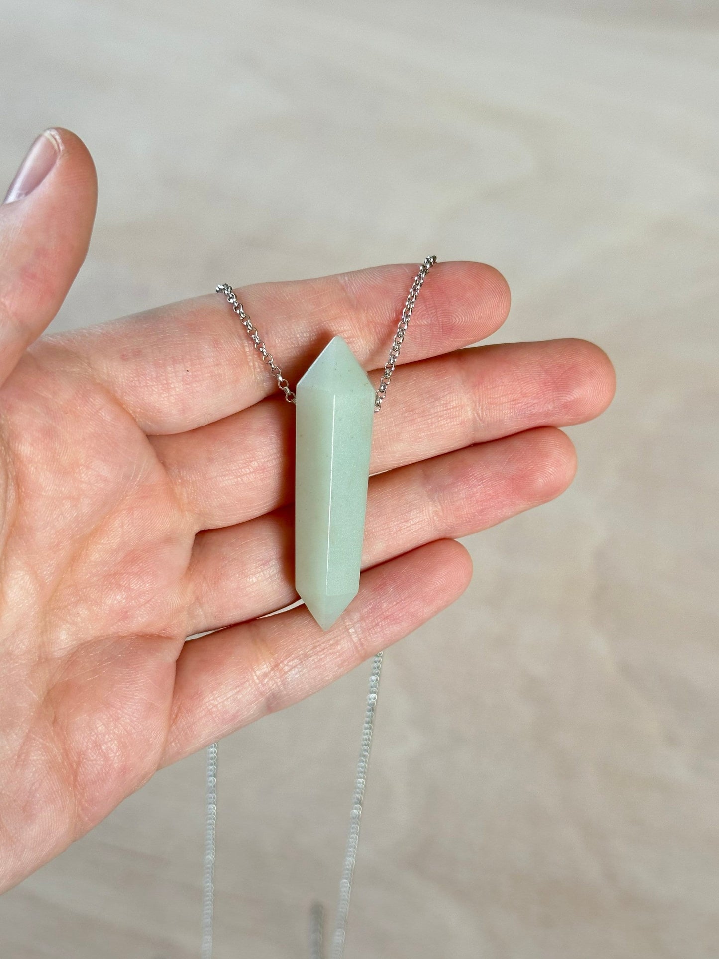 Amazonite Point Necklace | Crystal Gemstone Tower Pendant | Double Terminated Crystal | Amazonite Jewelry