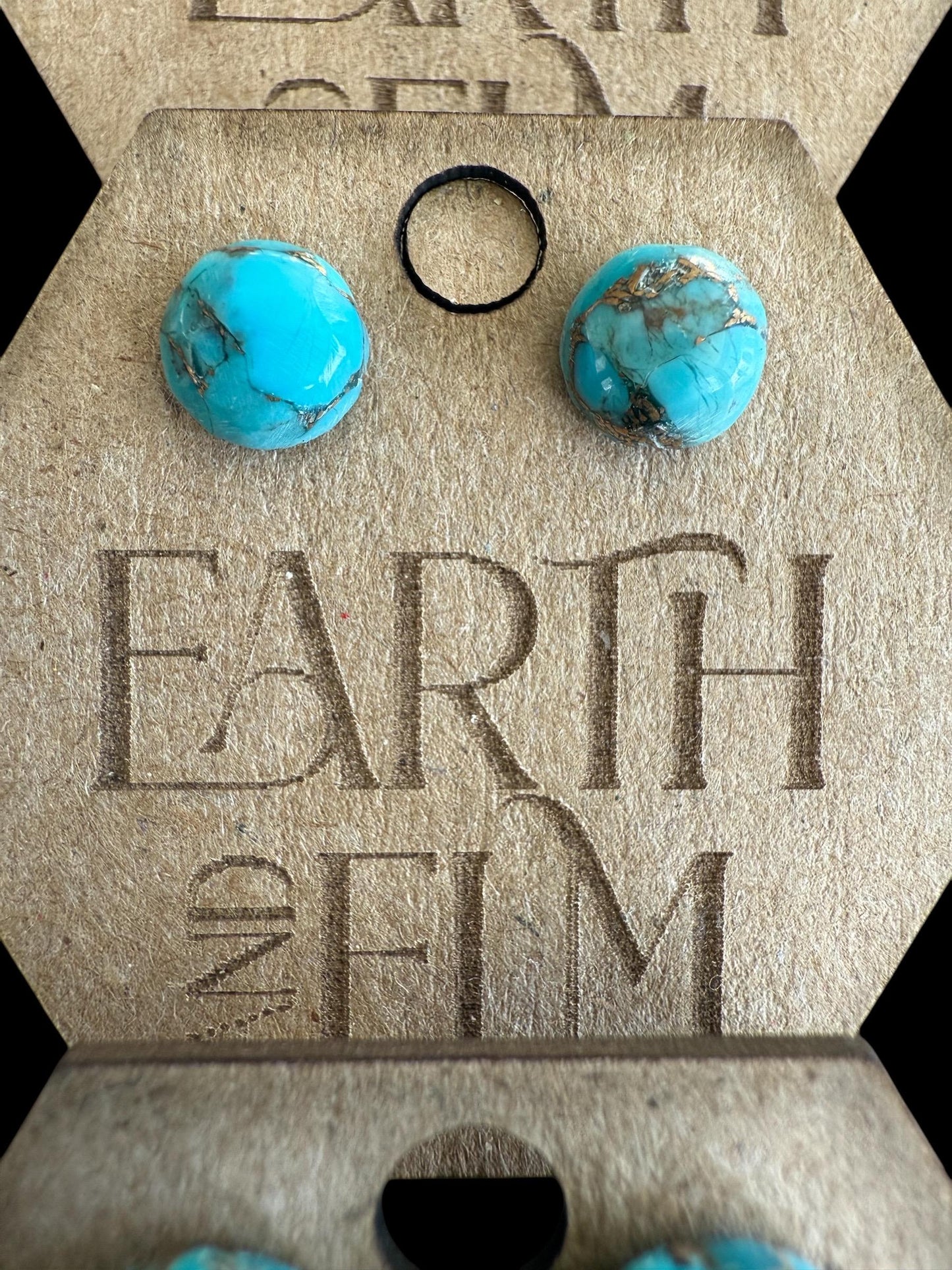Blue Copper Turquoise Studs | Turquoise Earrings | 8mm Studs | Gemstone Earrings