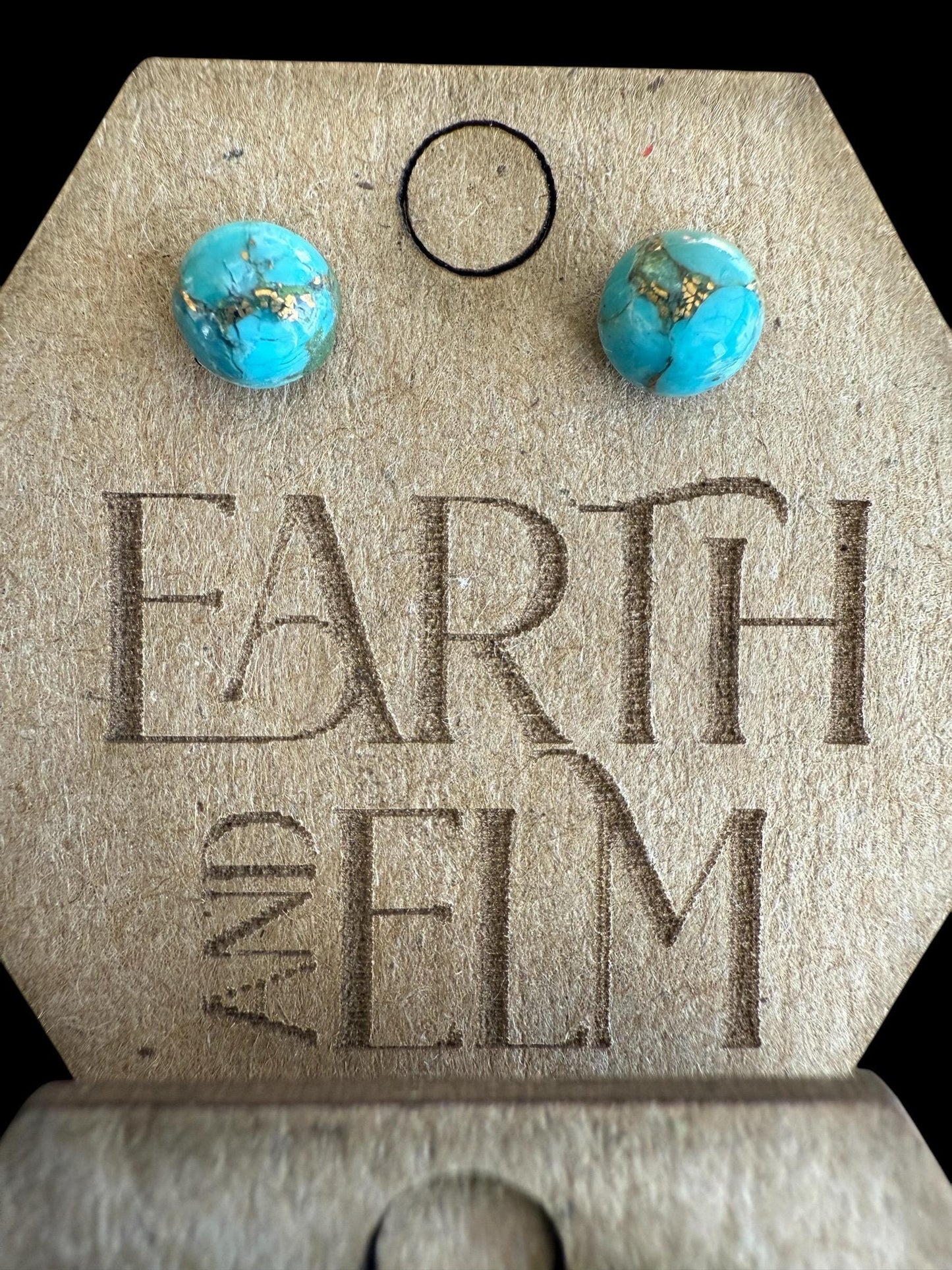 Blue Copper Turquoise Studs | Turquoise Earrings | 8mm Studs | Gemstone Earrings