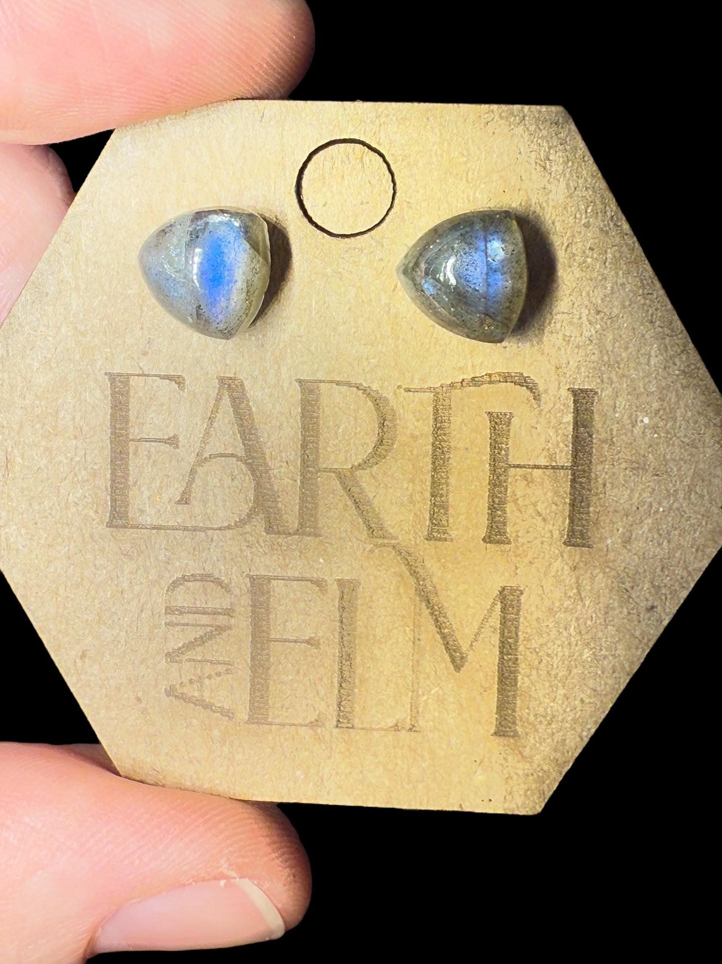 Labradorite Trillion Studs | Triangle Shape | Gemstone Studs | Stud Earrings |