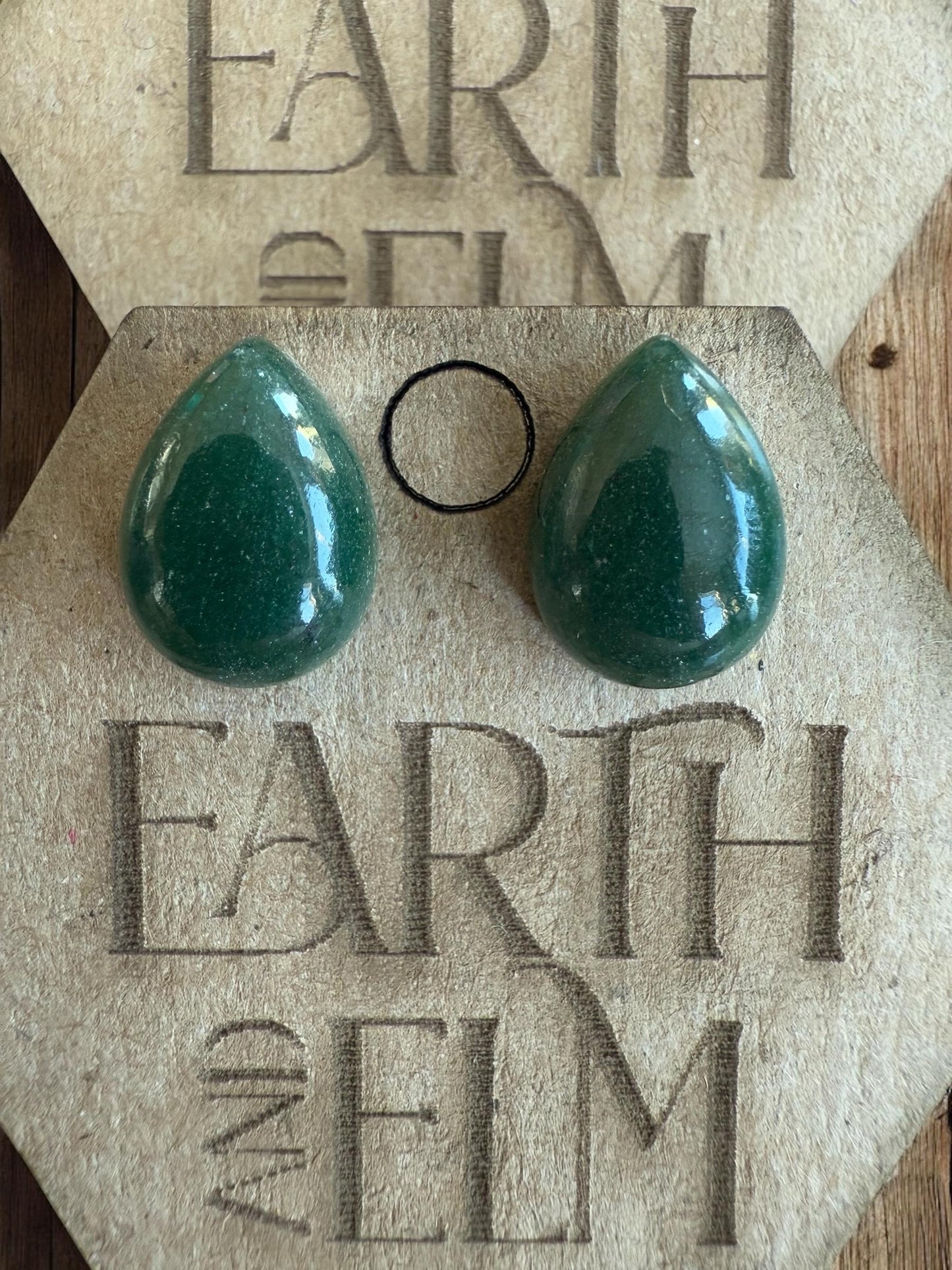 Green Aventurine Studs | Stud Earrings | Gemstone Earrings | Teardrop Pear Shape
