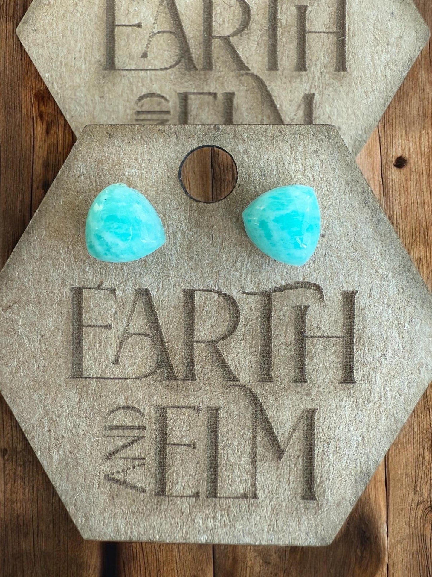Amazonite Trillion Studs | Triangle Shape | Gemstone Studs | Stud Earrings