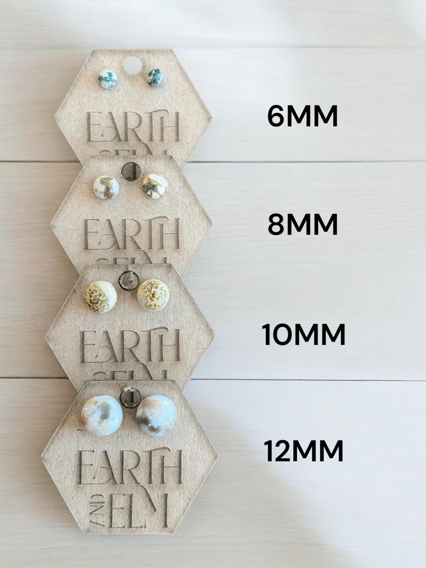 Ocean Jasper Round Studs | Stud Earrings | Gemstone Earrings | Round Studs | Authentic Gemstones | 6mm 8mm 10mm 12mm
