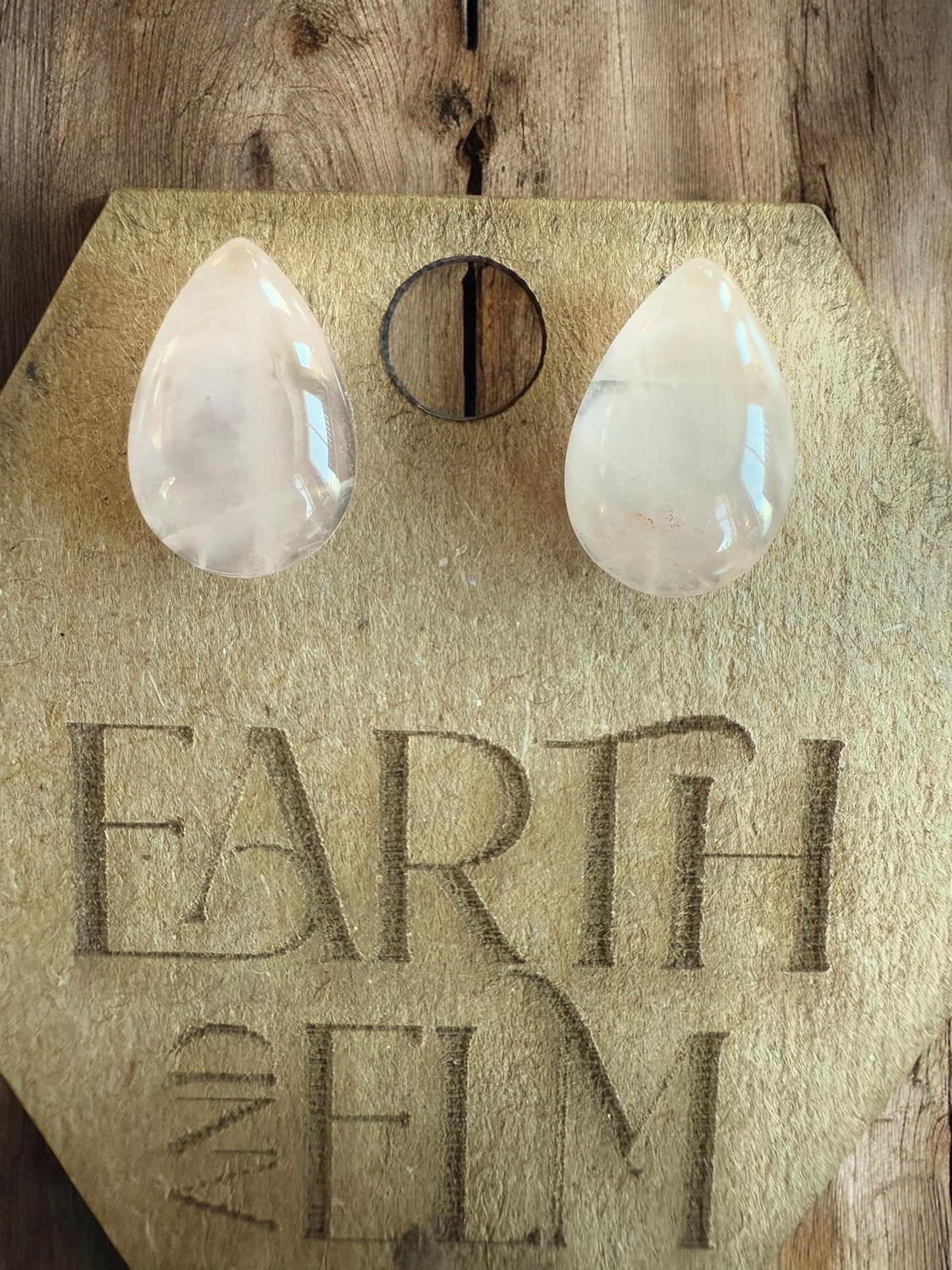 Rose Quartz Studs | Teardrop Stud Earrings | 10x14 Studs | Rose Quartz Earrings | 8x12mm