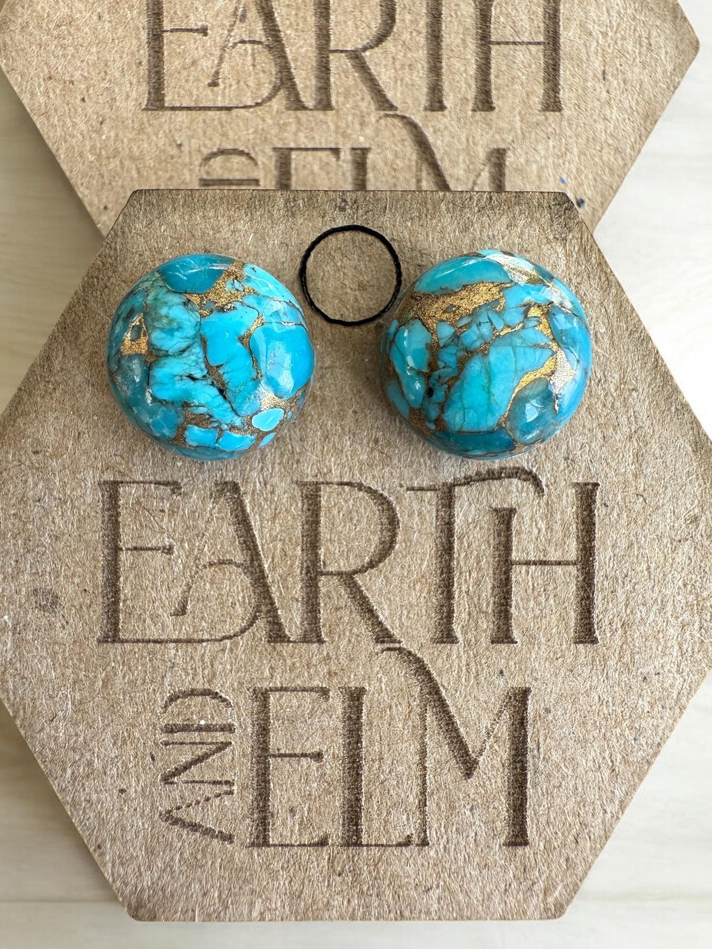 Blue Copper Turquoise Studs | Turquoise Earrings | 8mm Studs | Gemstone Earrings