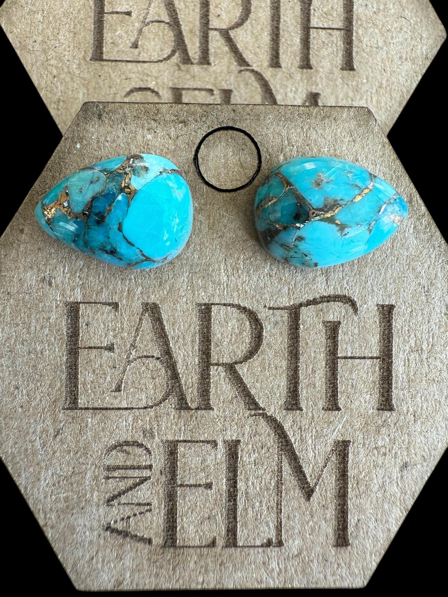 Blue Copper Turquoise Studs | Turquoise Earrings | 10x14 | Teardrop Shape | Pear Shape Blue Studs | 8x12mm
