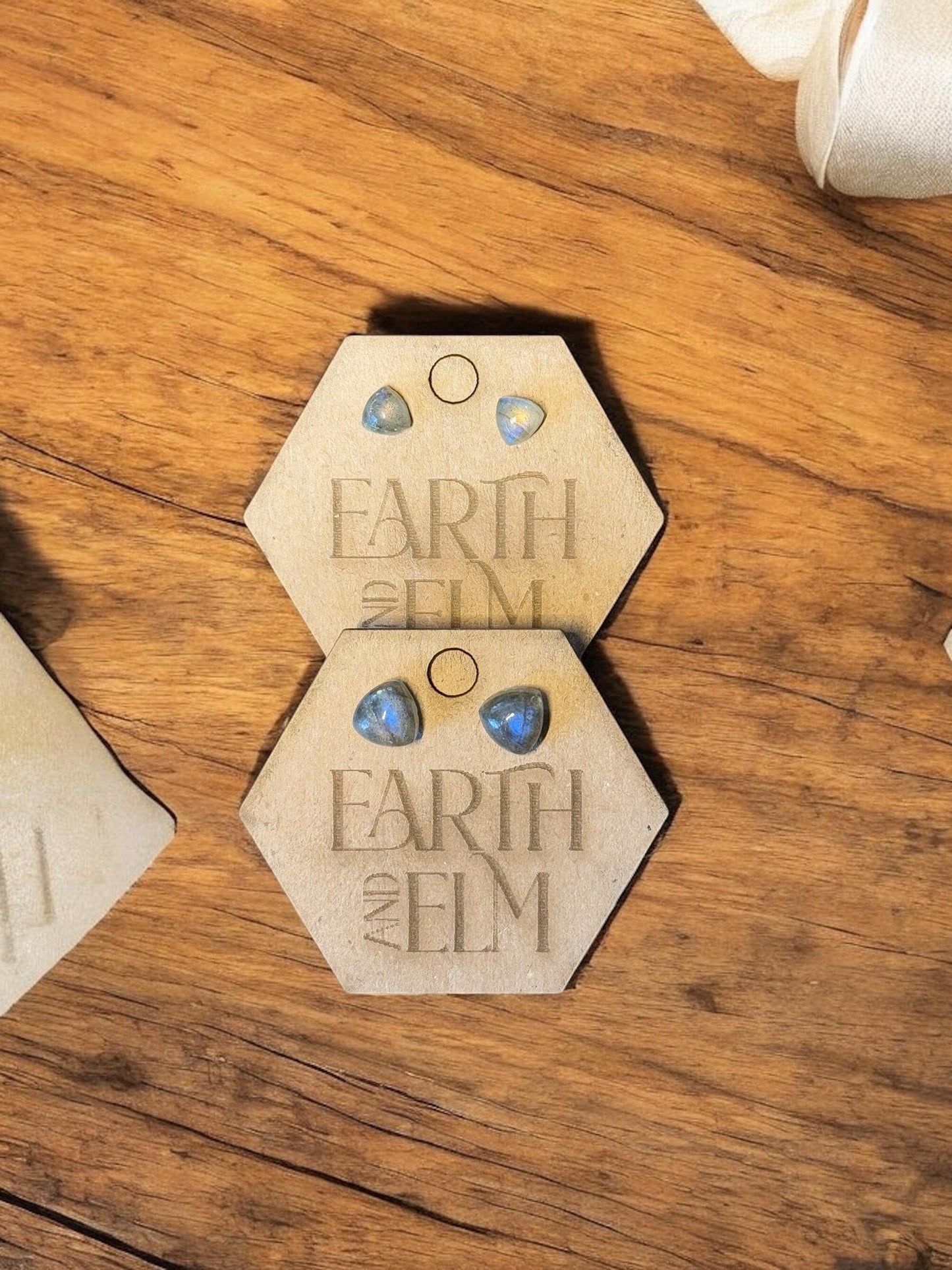 Labradorite Trillion Studs | Triangle Shape | Gemstone Studs | Stud Earrings |