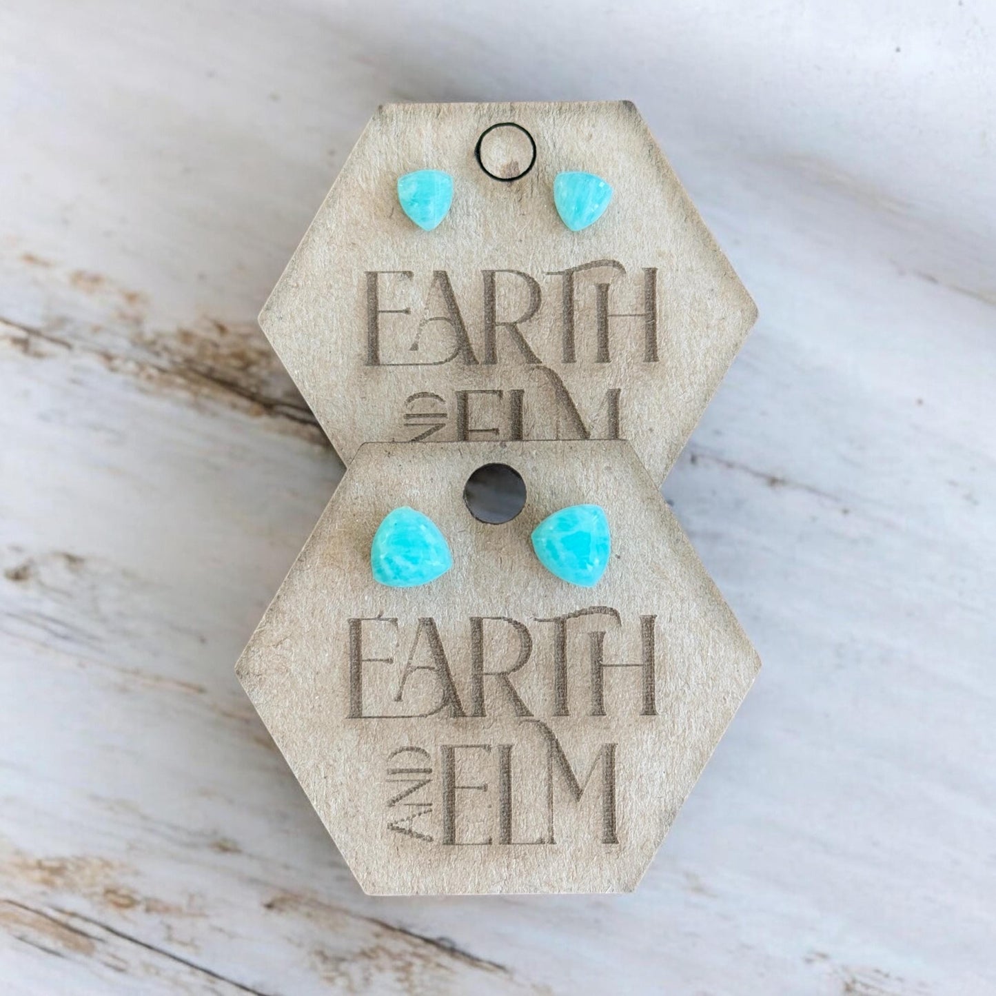 Amazonite Trillion Studs | Triangle Shape | Gemstone Studs | Stud Earrings