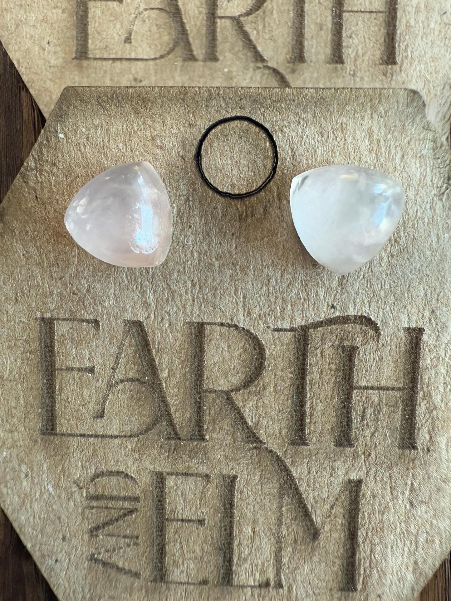 Rose Quartz Trillion Studs | Triangle Shape | Gemstone Studs | Stud Earrings