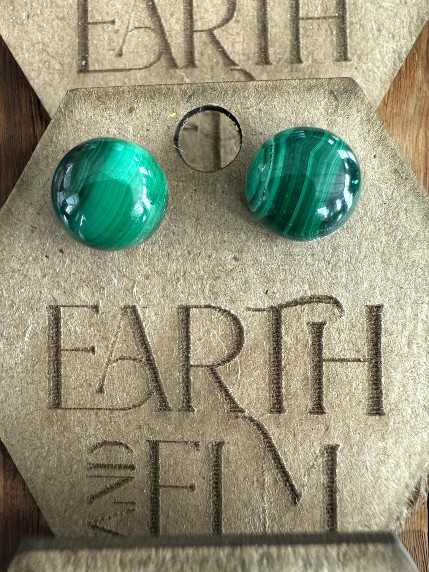 Malachite Studs | Stud Earrings | Gemstone Earrings | 8mm