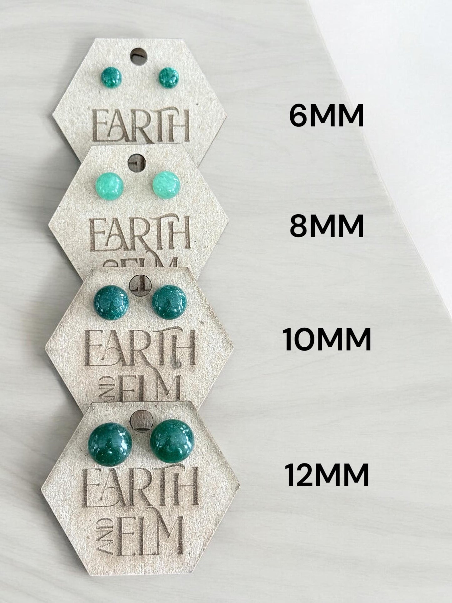 Green Aventurine Round Gemstone Studs | Stud Earrings | Gemstone Earrings | 6mm 8mm 10mm 12mm