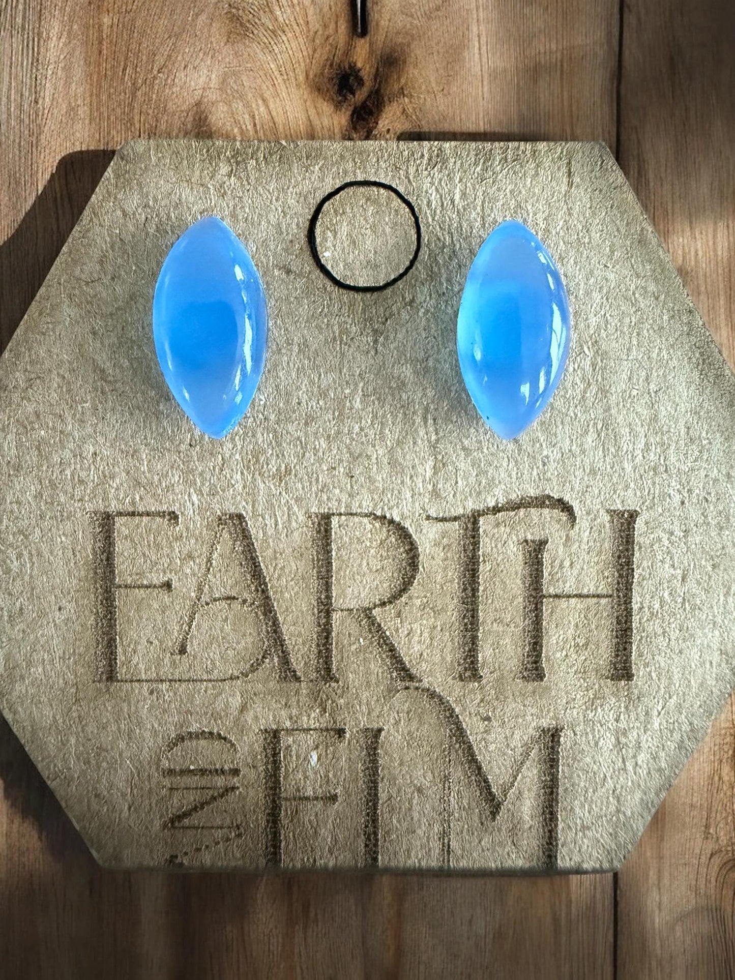 Blue Chalcedony Marquise Gemstone Stud Earrings | 6x12mm 8x16mm | Blue Chalcedony Studs |