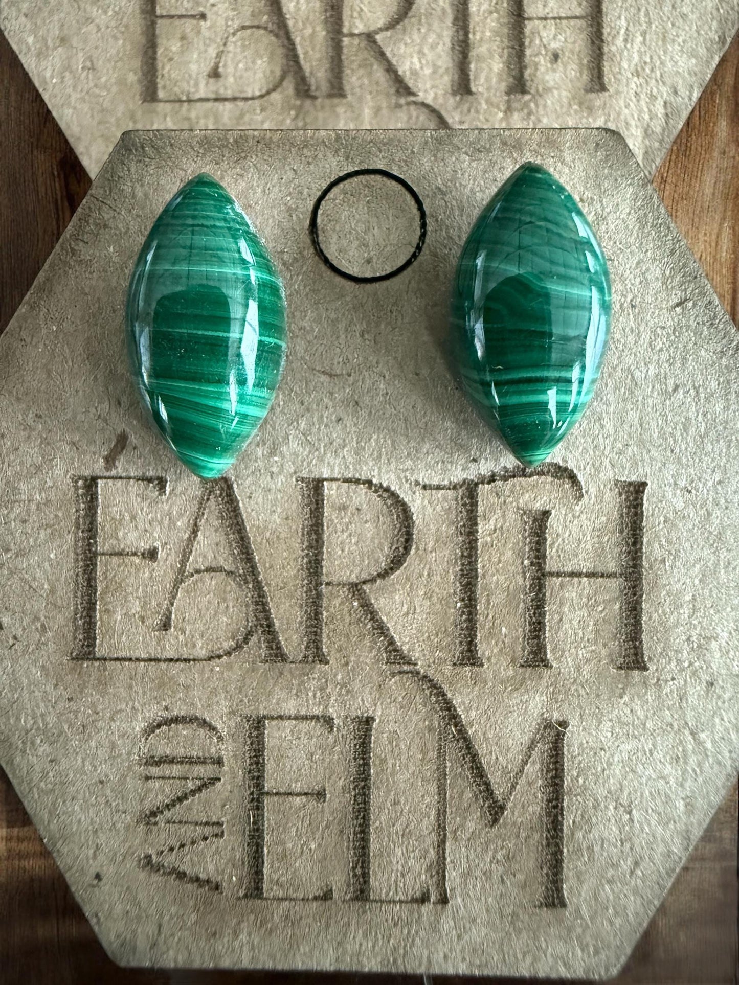 Malachite Marquise Gemstone Stud Earrings | 6x12mm 8x16mm | Malachite Studs |