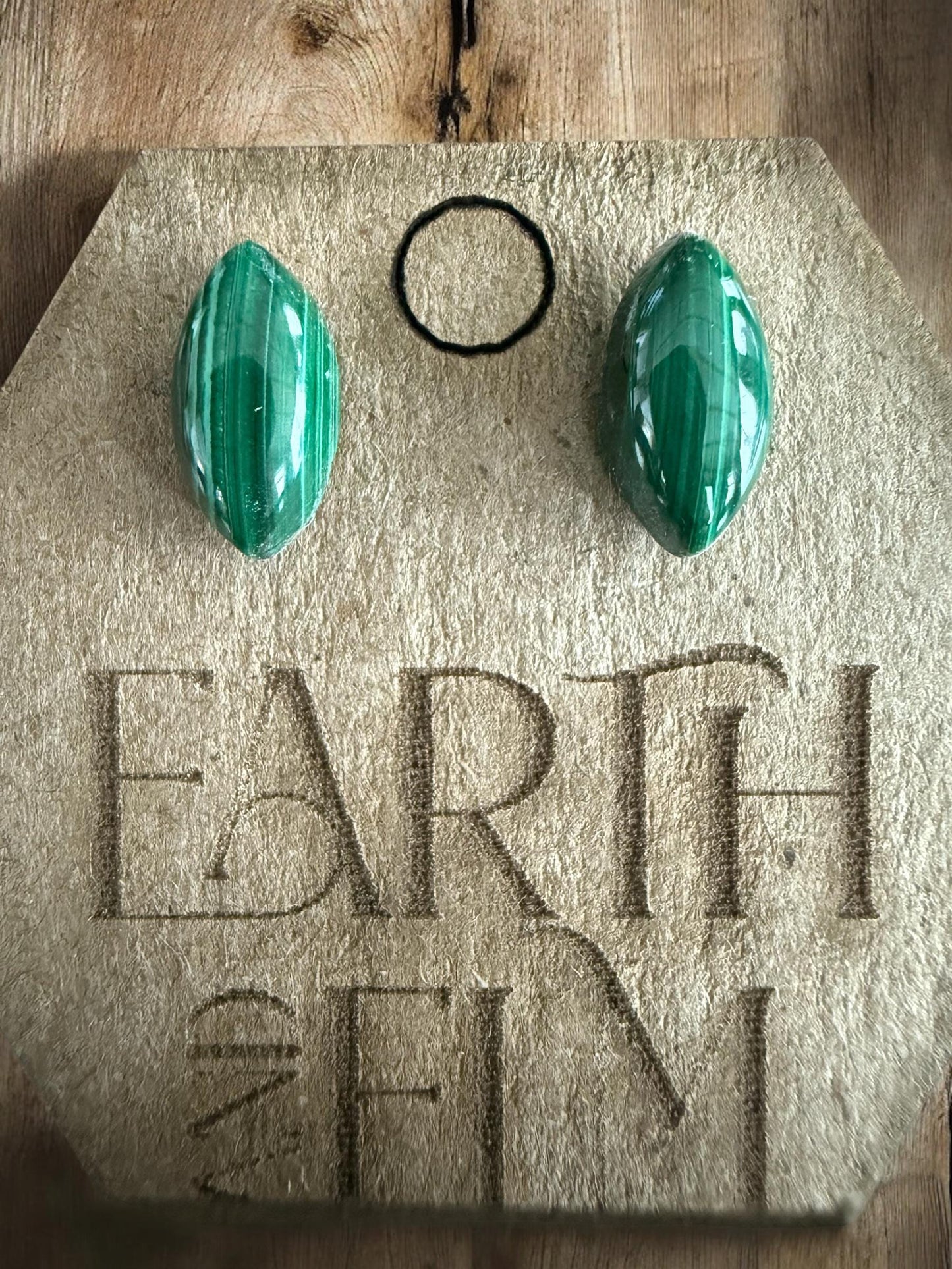Malachite Marquise Gemstone Stud Earrings | 6x12mm 8x16mm | Malachite Studs |