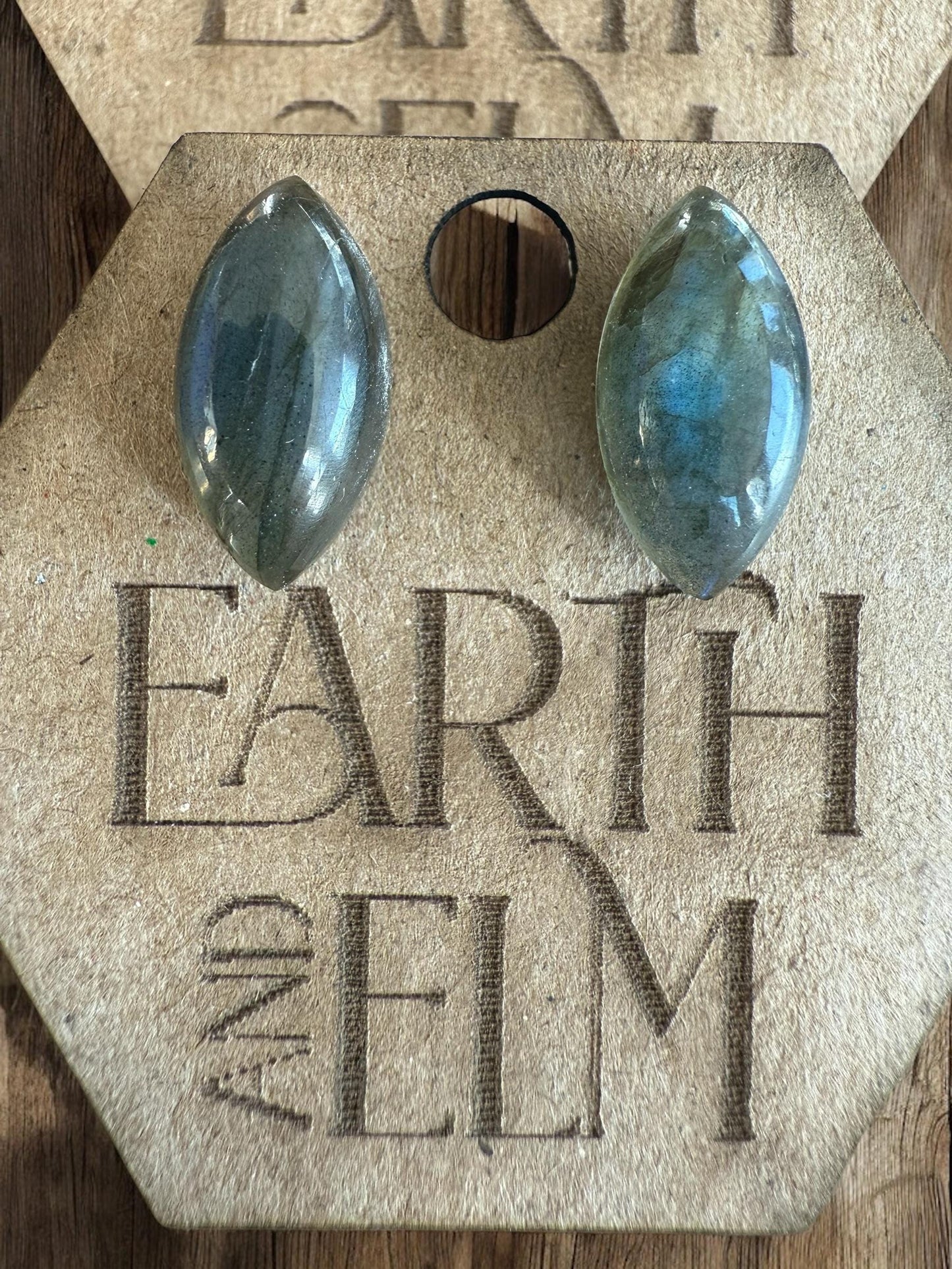 Labradorite Marquise Gemstone Stud Earrings | 6x12mm 8x16mm | Labradorite Studs |