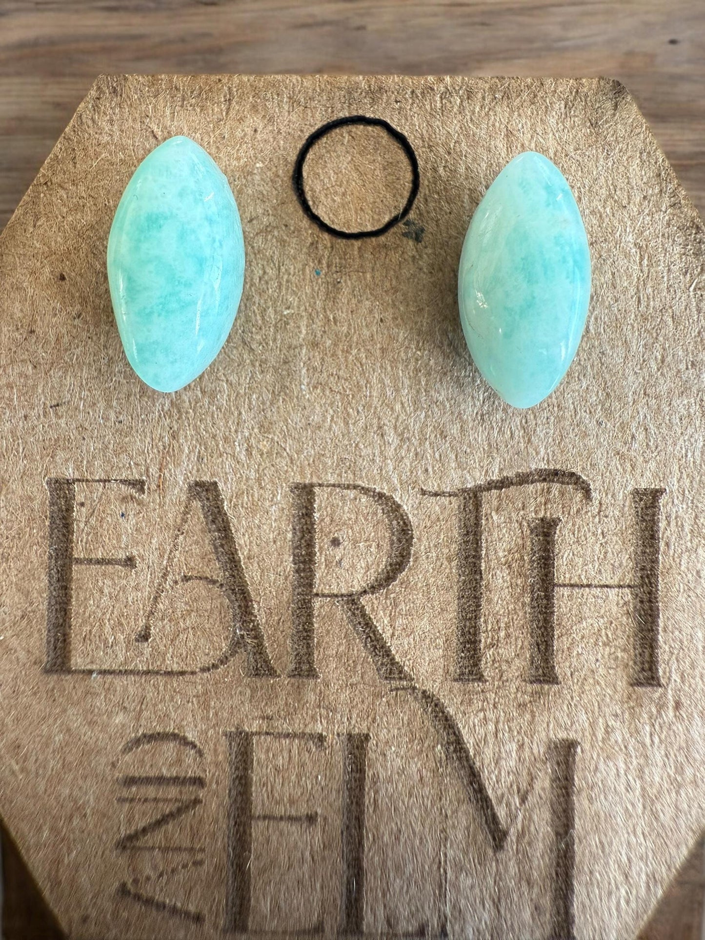 Amazonite Marquise Gemstone Stud Earrings | 6x12mm 8x16mm | Amazonite Studs |